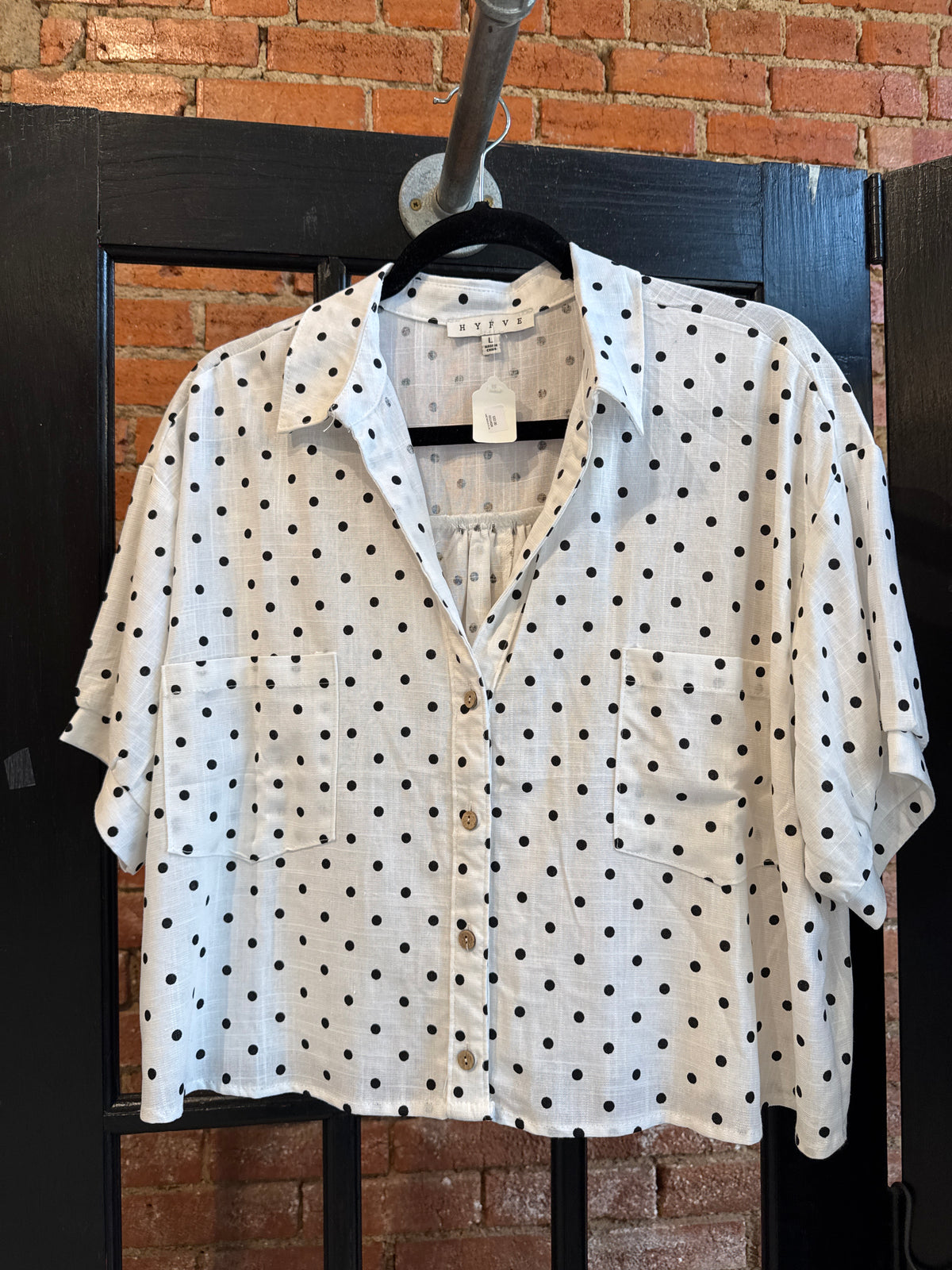 Polka Dot Button up Top