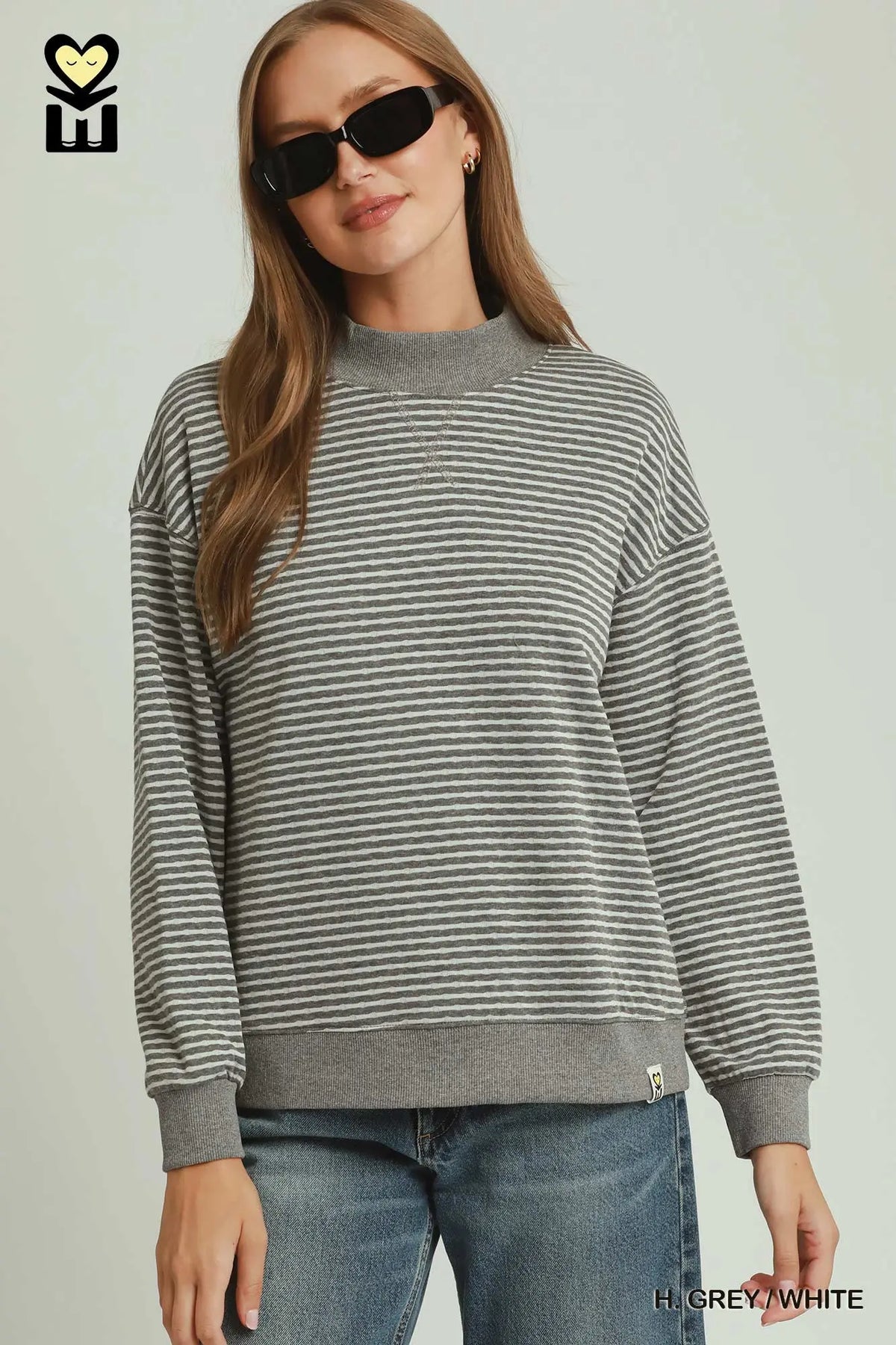 Reversible Stripe and Polka Dot Mockneck