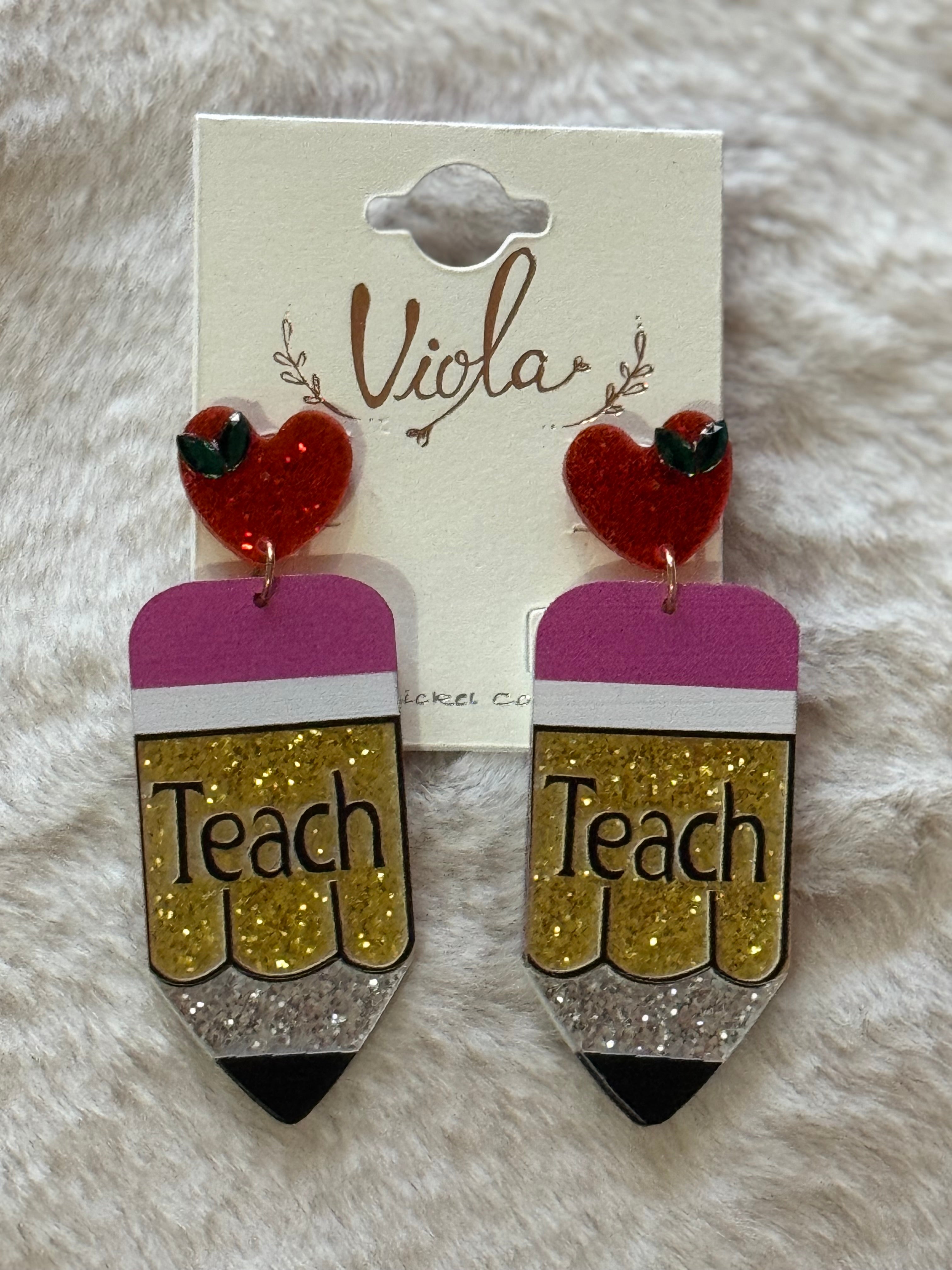 Glitter Pencil Earring