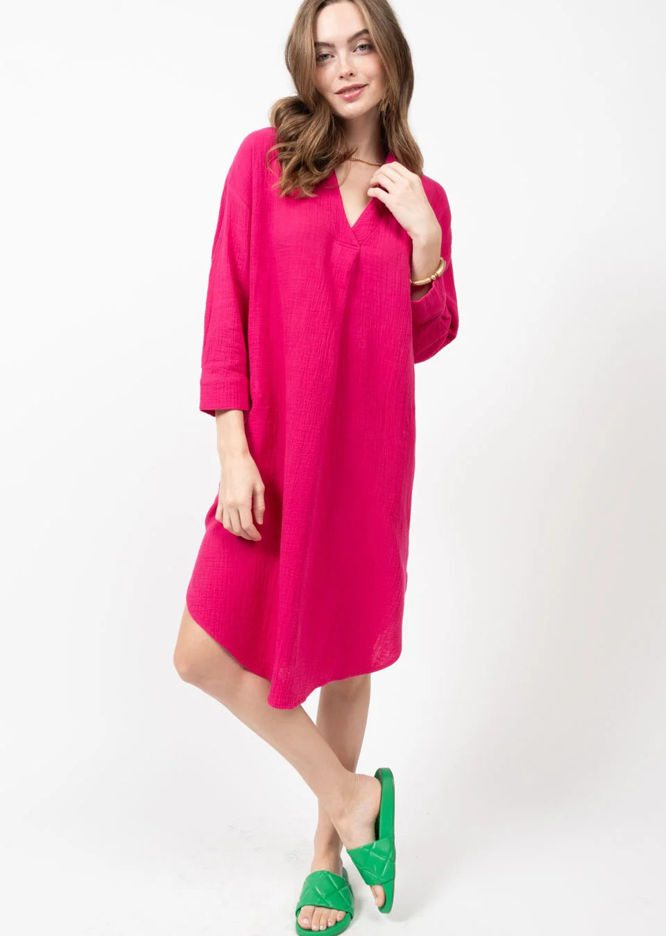 Ivy Jane Popover Tunic Dress in Pink