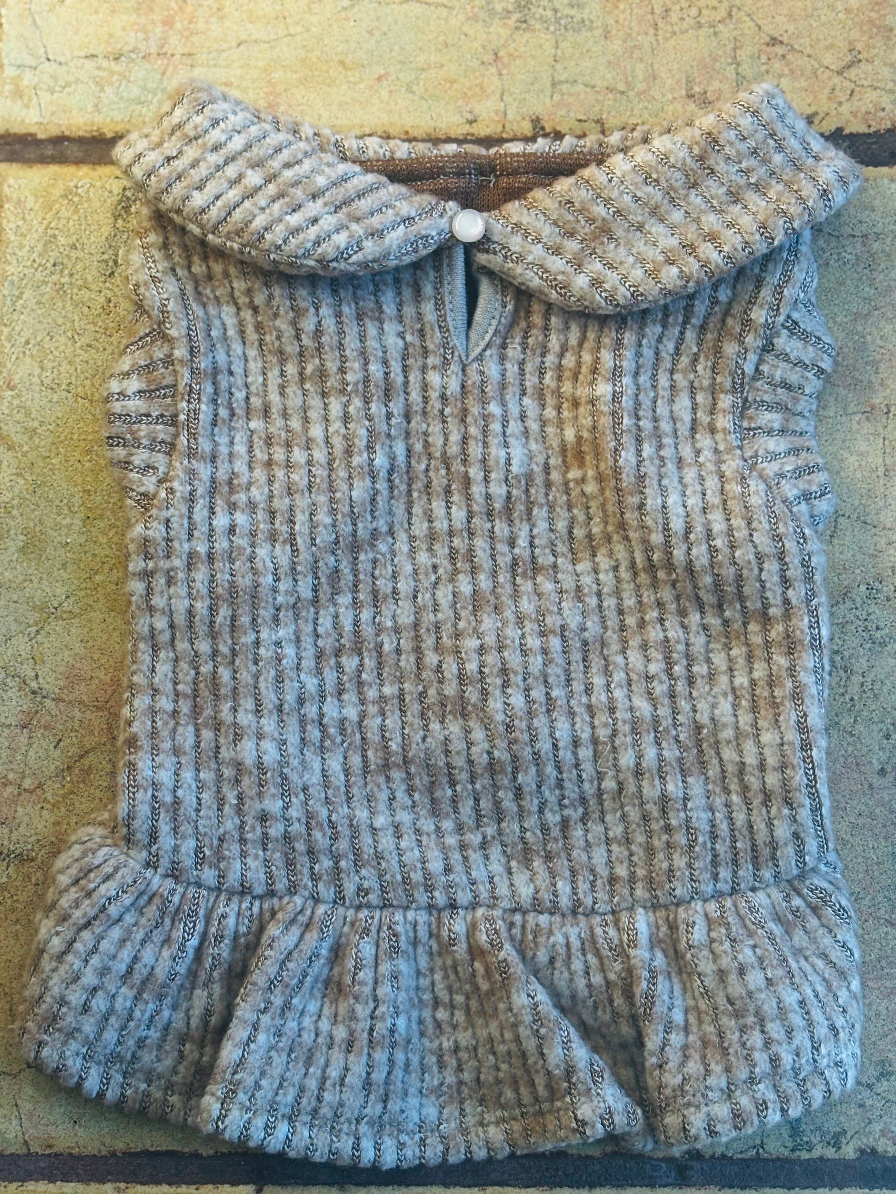 THML Ribbed Taupe Dog Sweater Dress