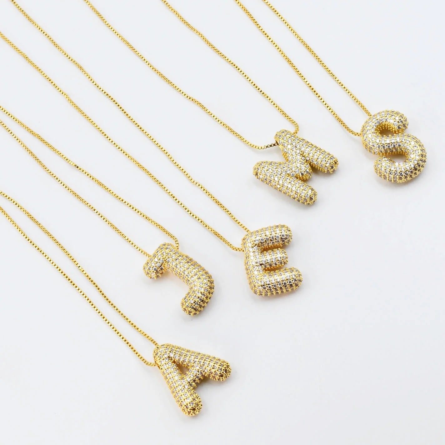 Treasure Jewels Gold Crystal Ballon Initial Necklace