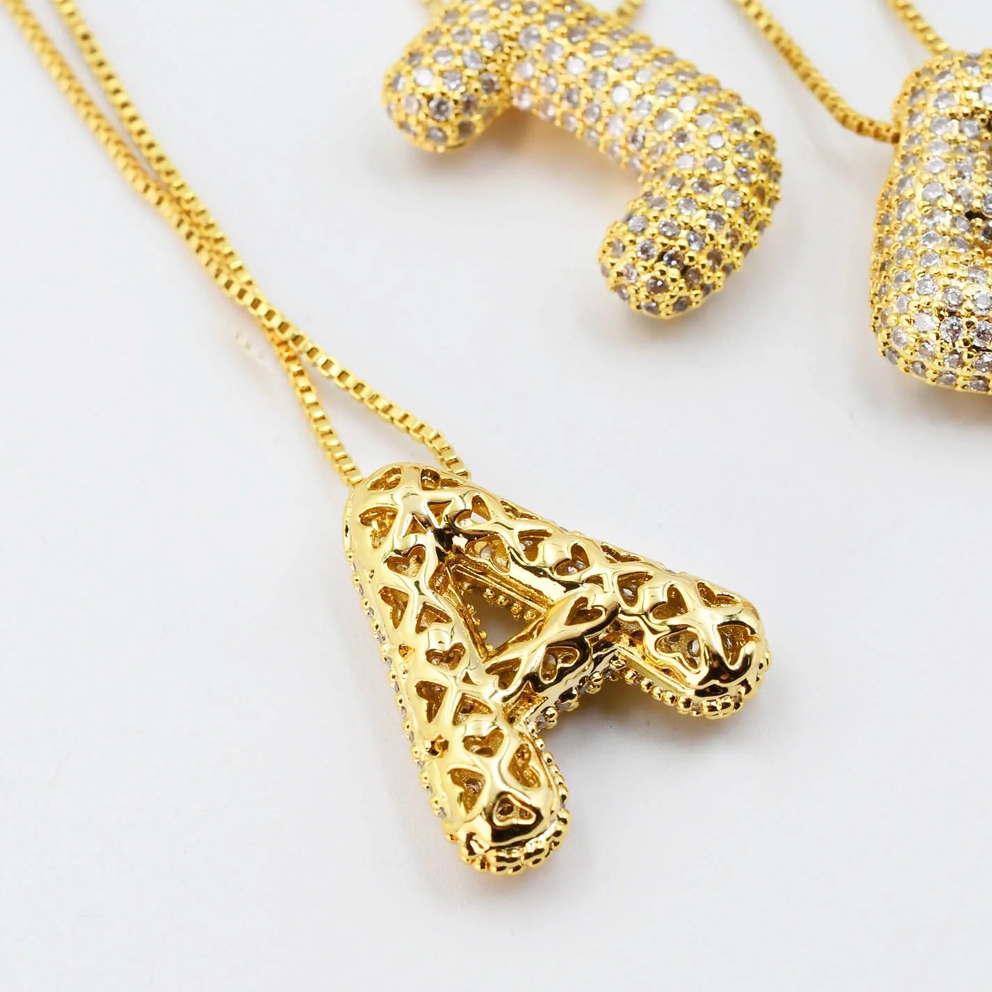 Treasure Jewels Gold Crystal Ballon Initial Necklace
