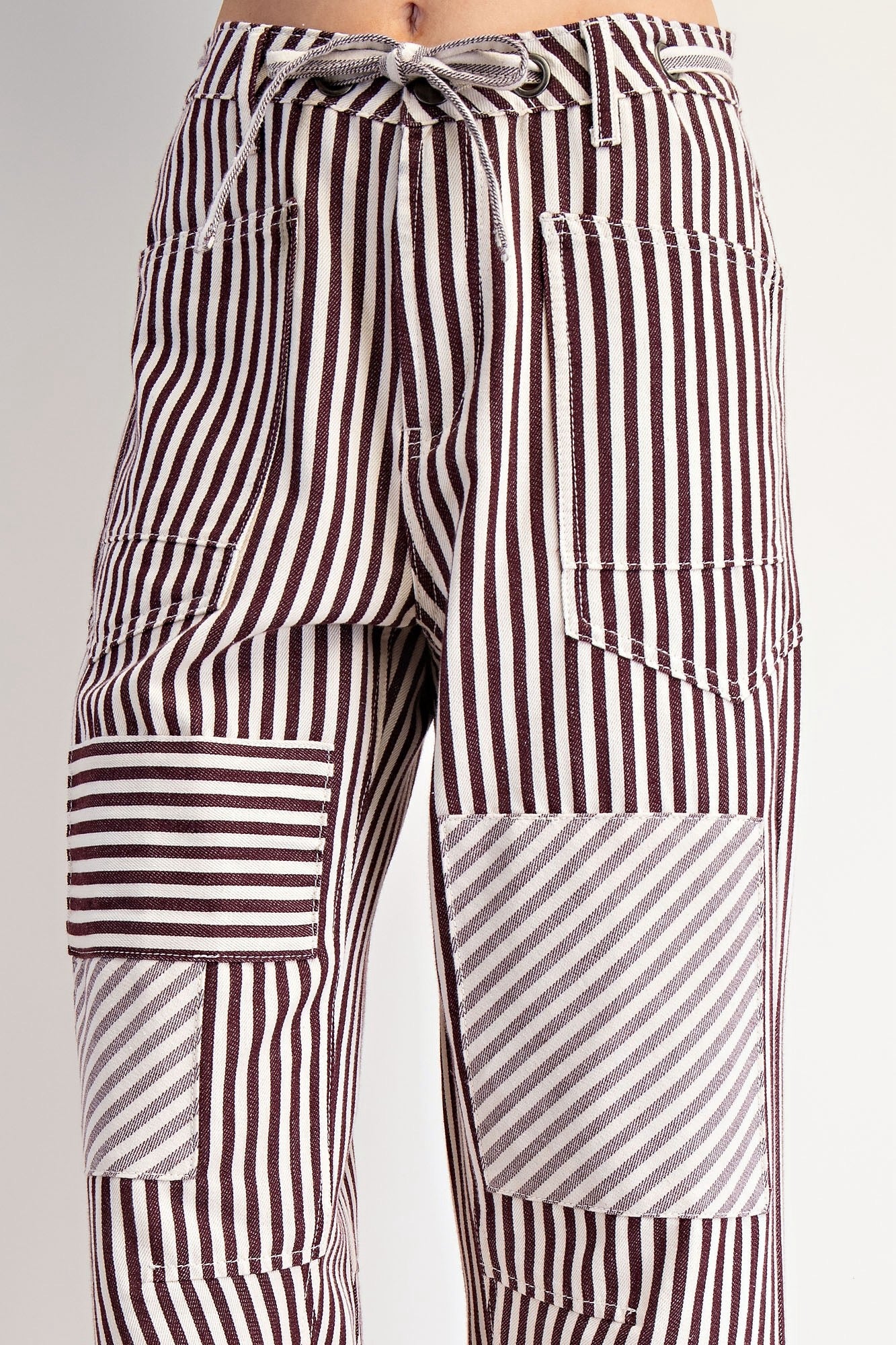 Striped Washed Twill Pants