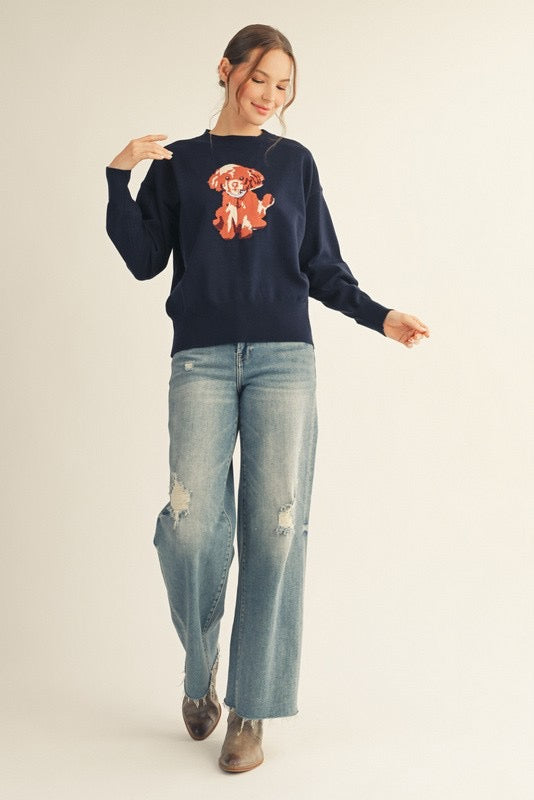 Cutesy Puppy Sweater Top