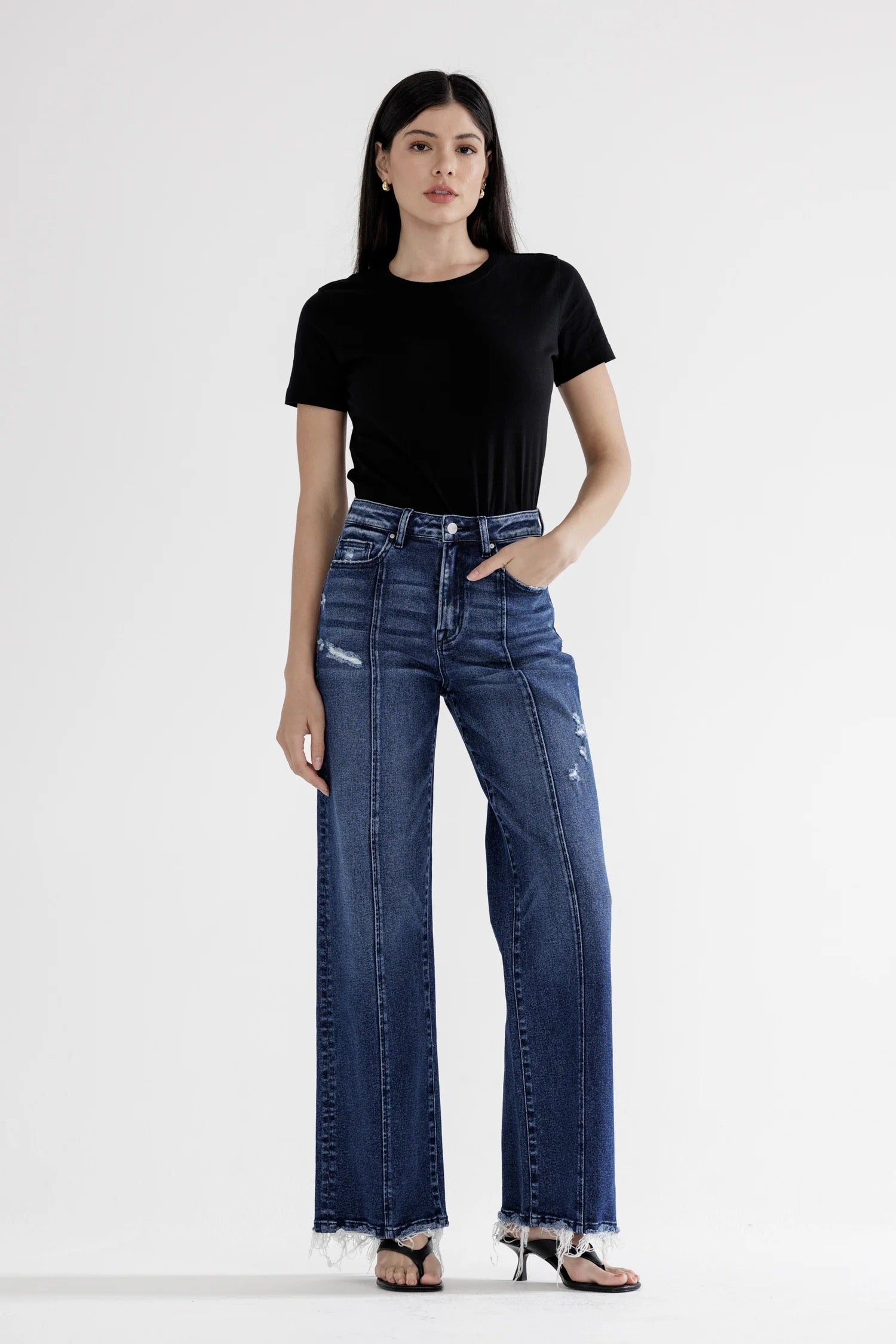 Super High Rise Seam Front Wide Leg Mica Jean