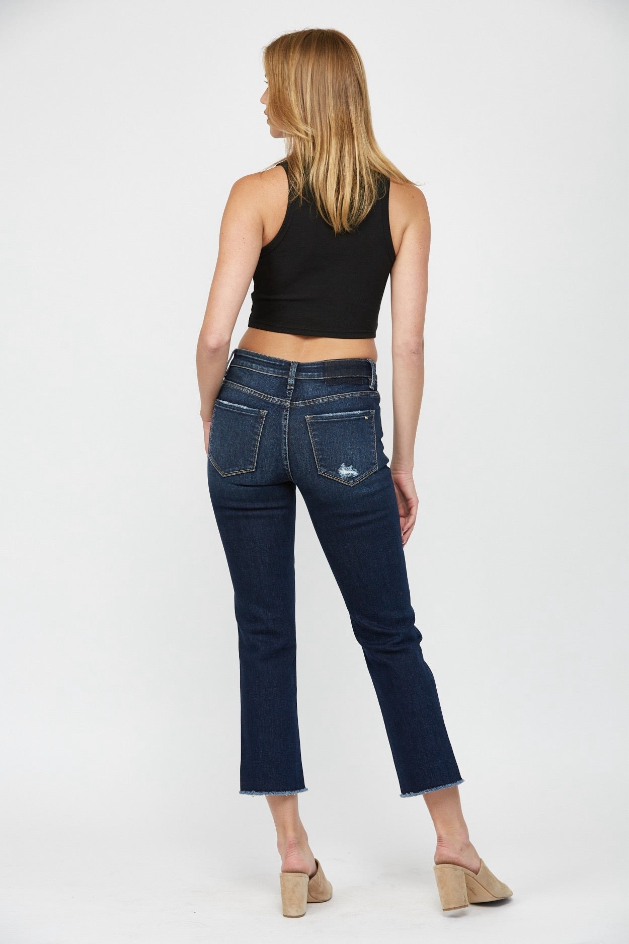 Freestyle Mid Rise Dark Crop