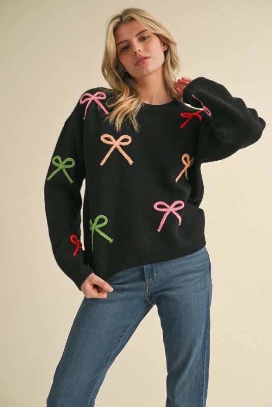 Multi-Colored Bow Sweater