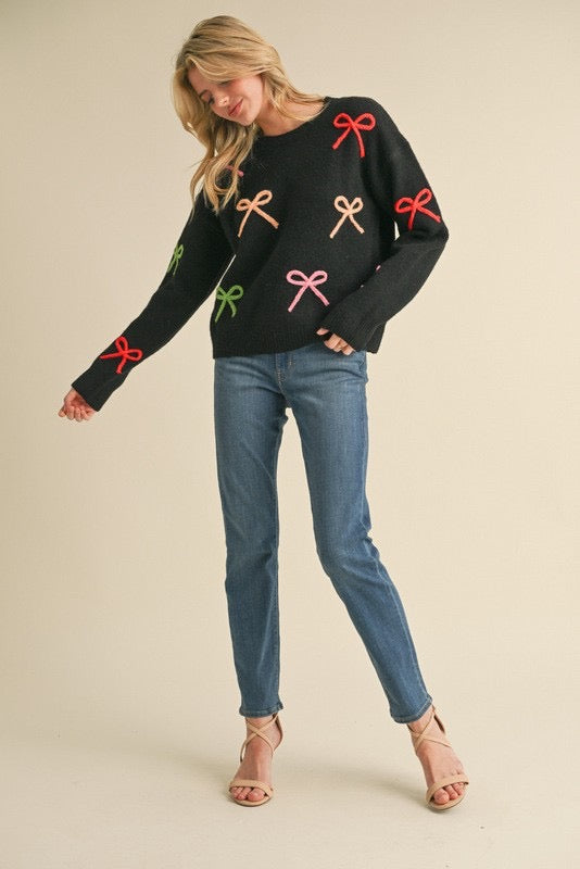 Multi-Colored Bow Sweater