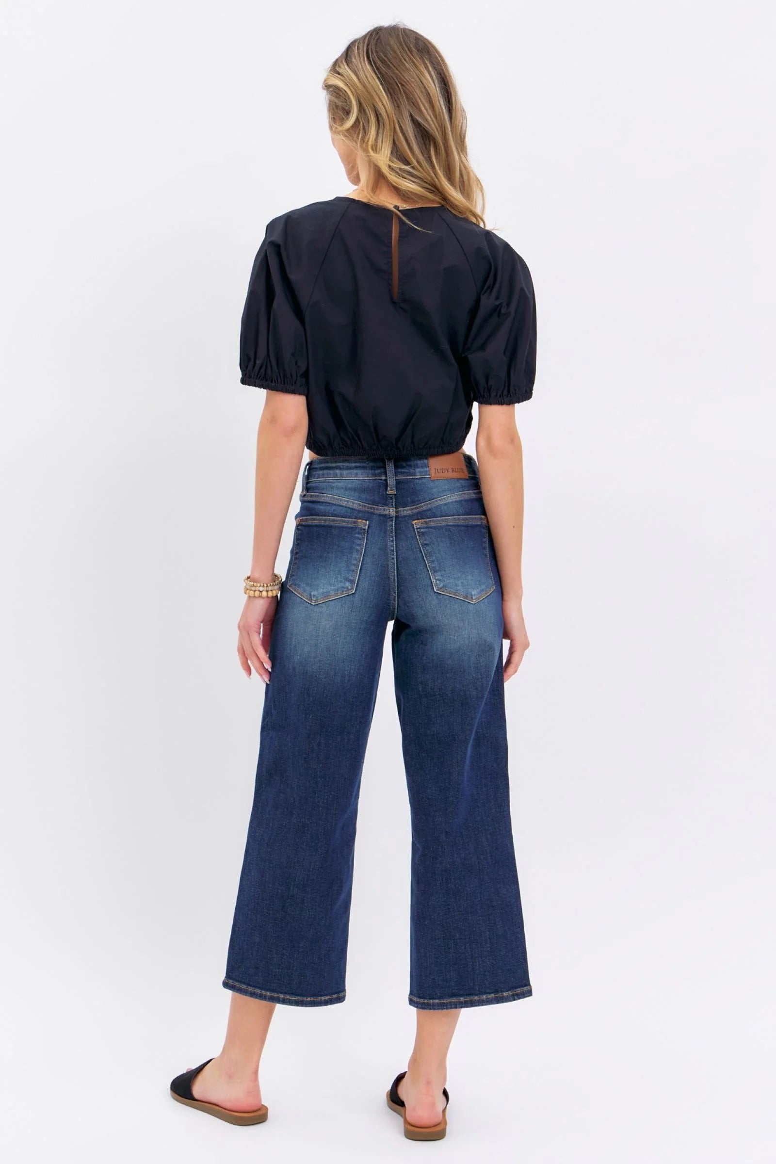 Judy Blue Tummy Control Crop Wide Jeans