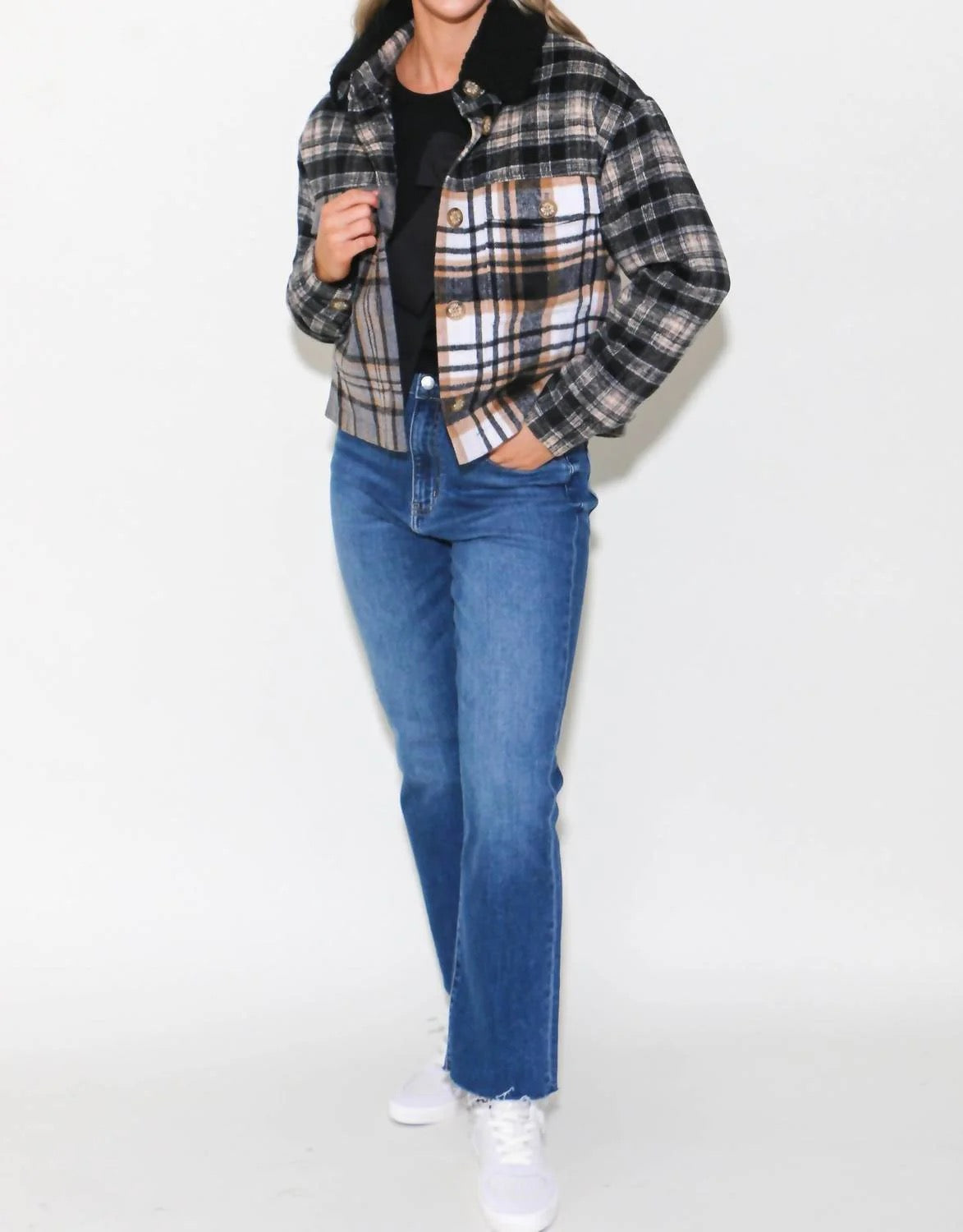 Ivy Jane Patched Plaid Jacket