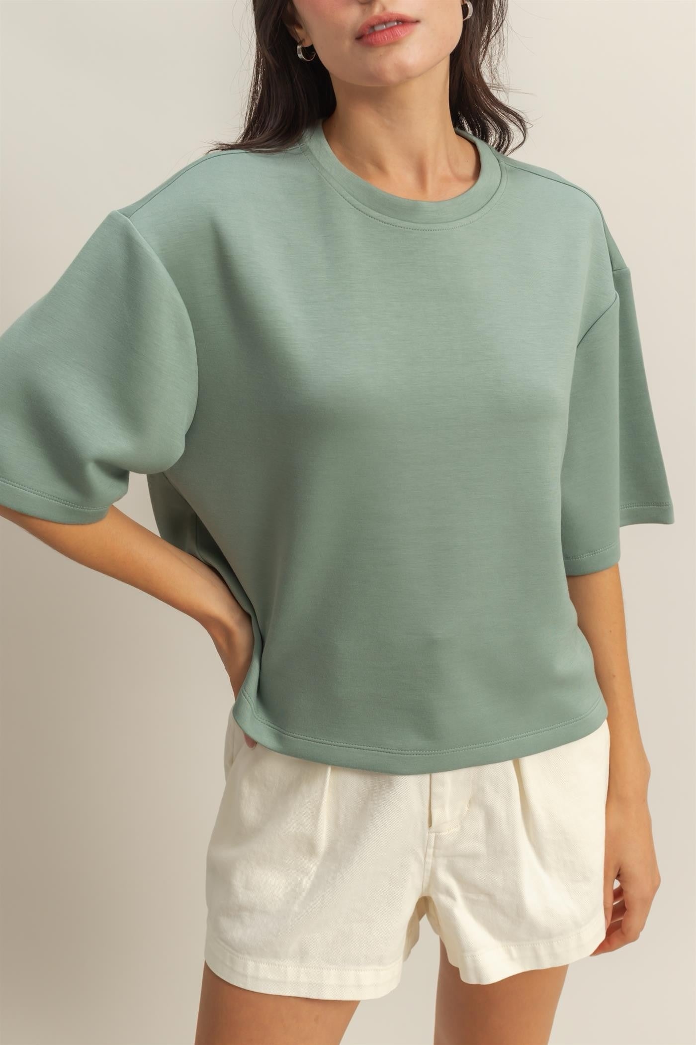 Scuba Drop Shoulder Everyday Basic Top