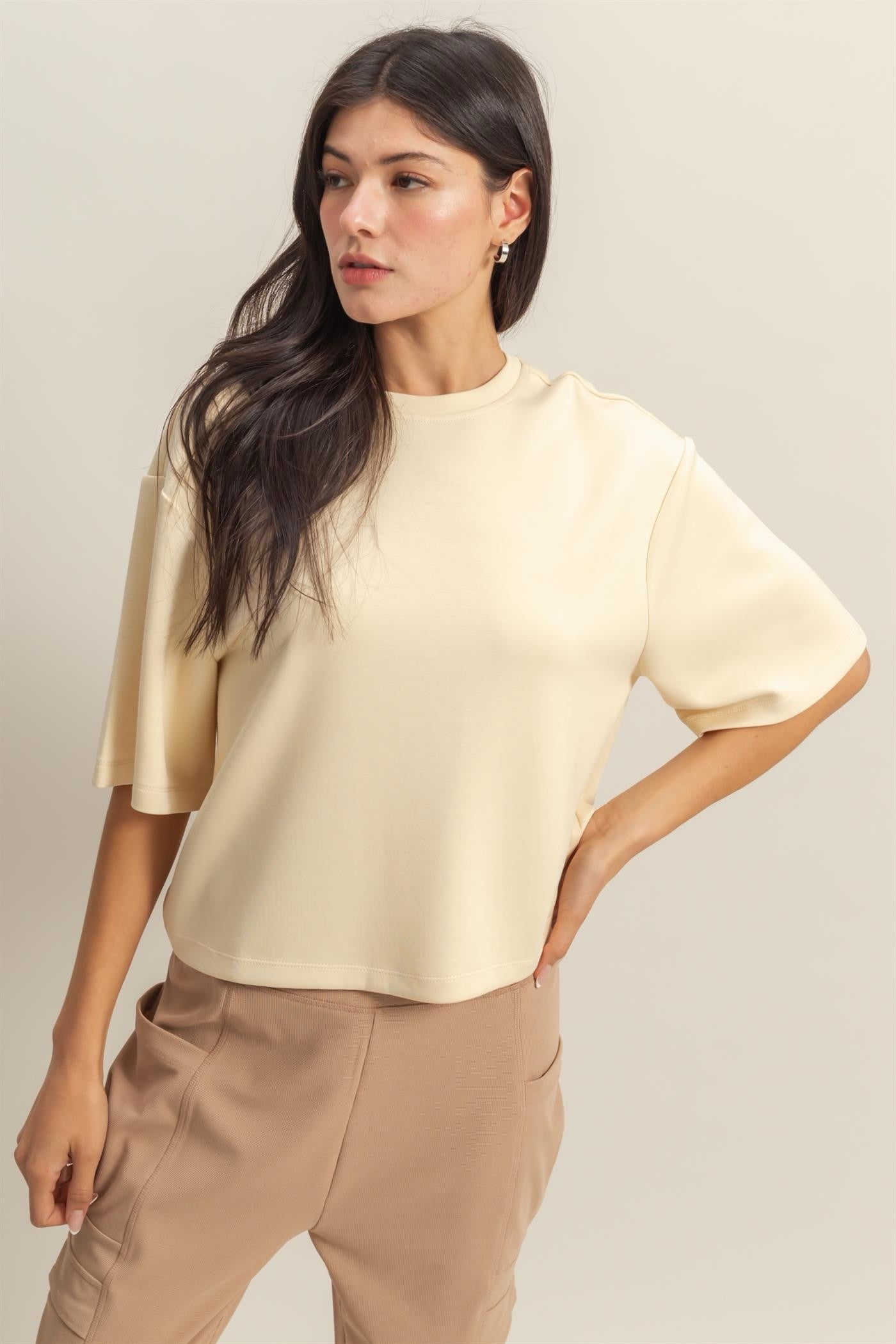 Scuba Drop Shoulder Everyday Basic Top