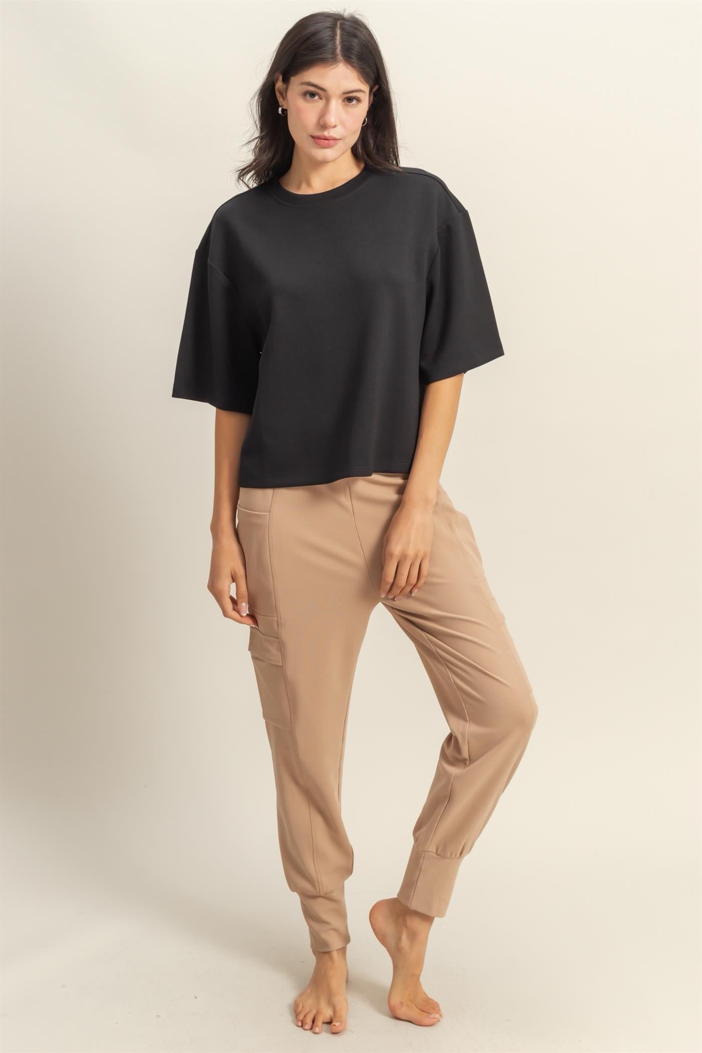 Scuba Drop Shoulder Everyday Basic Top