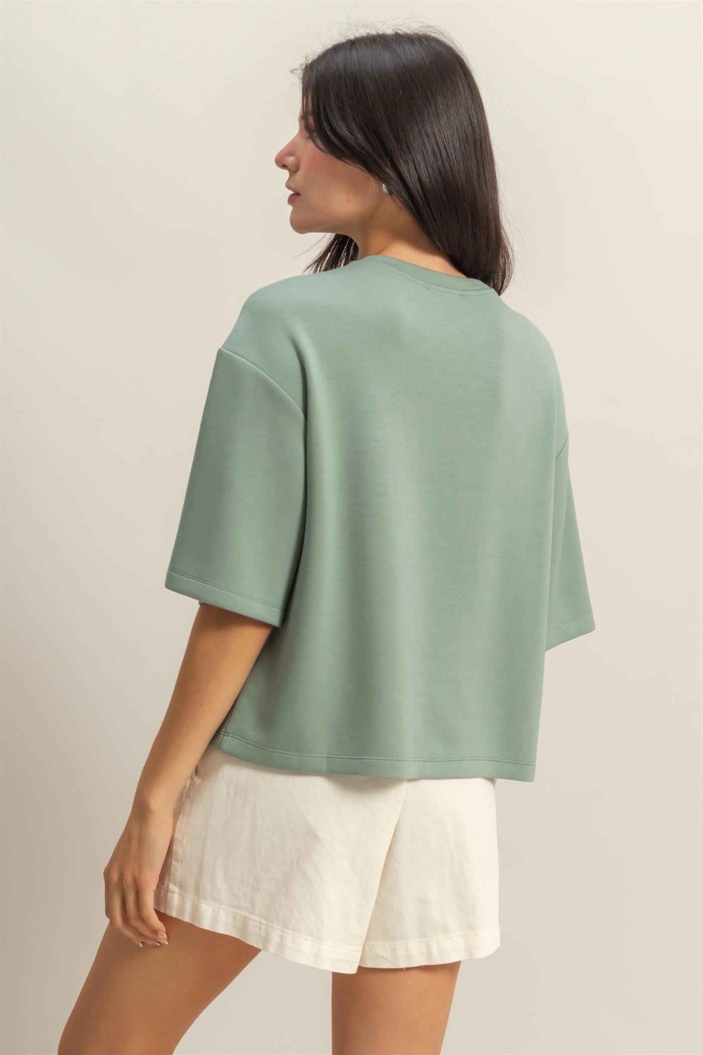 Scuba Drop Shoulder Everyday Basic Top