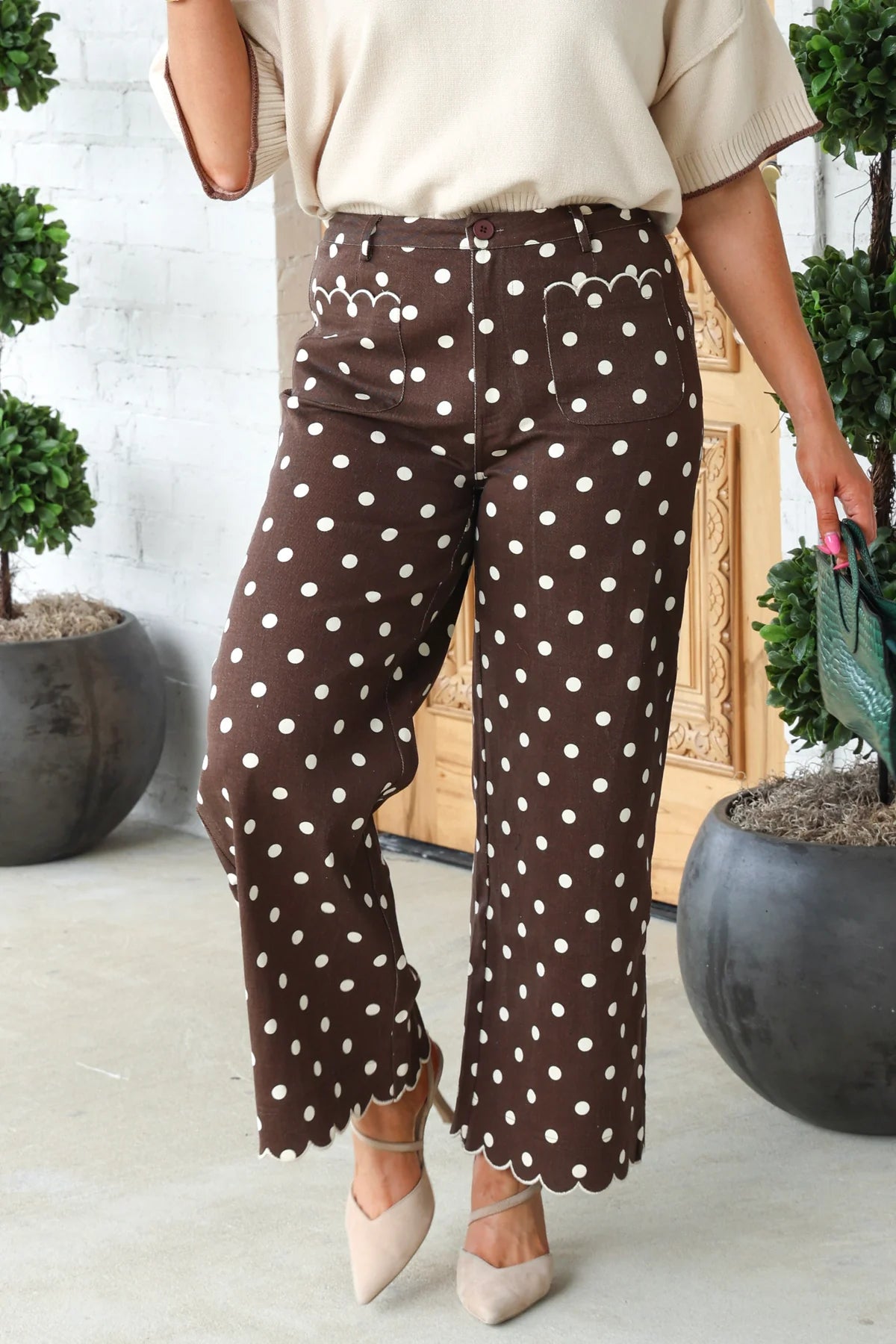 Polka Dot Wide Leg Pants