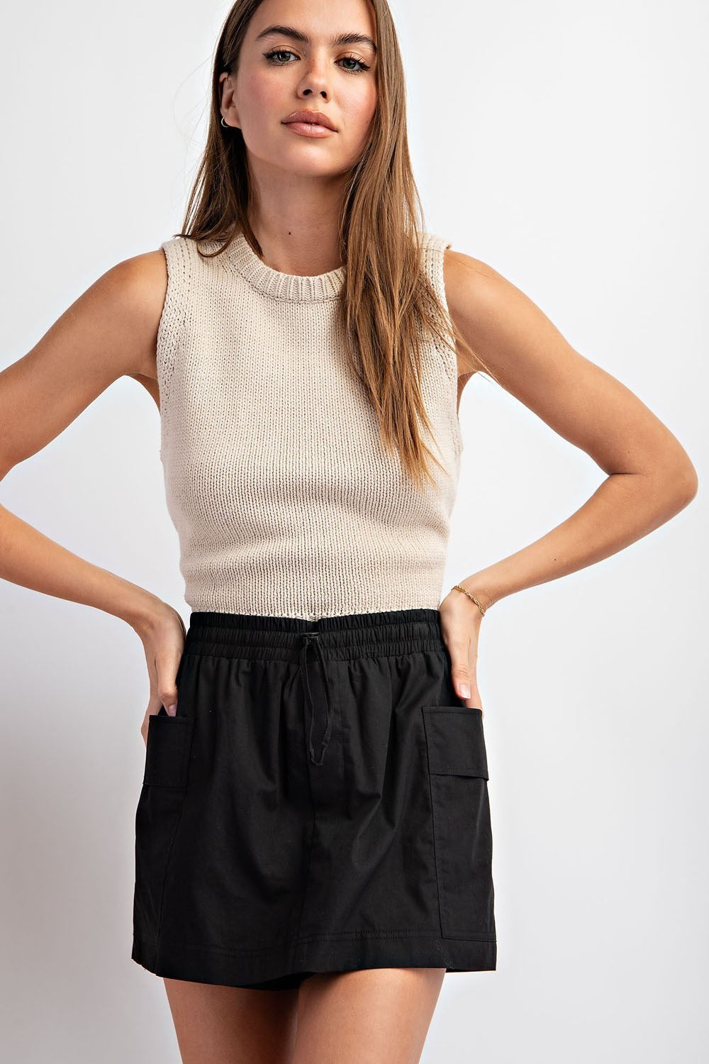 Solid Cargo Mini Skort