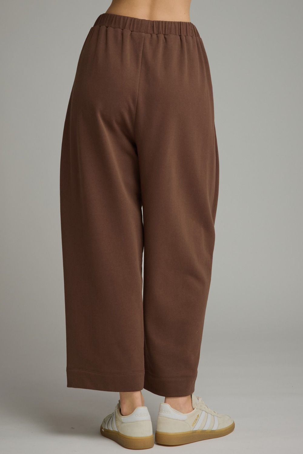 Brown Wide Leg Drawstring Pants