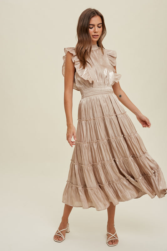 Champagne Ruffle Dress