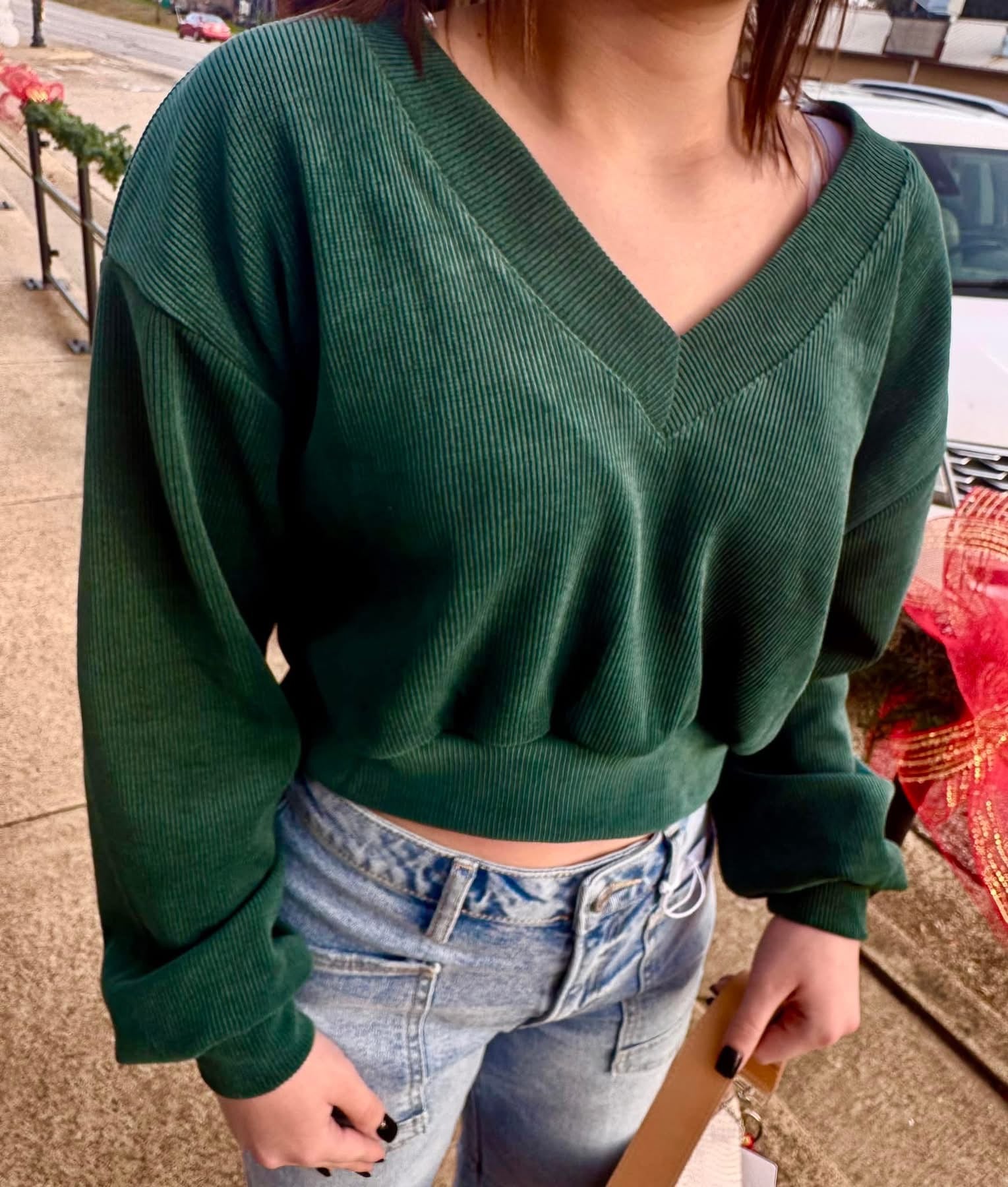 Teal V-Neck sweater