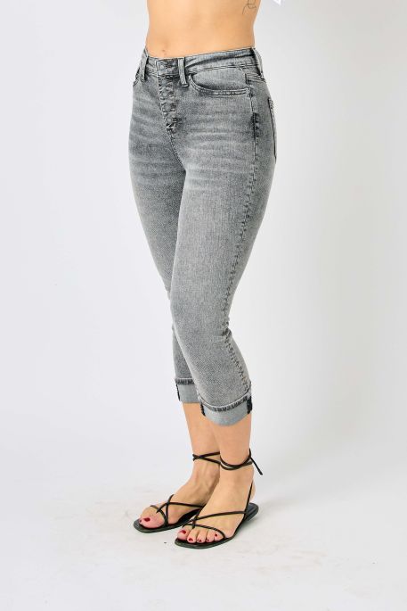 Judy Blue High Waisted Button Fly Capri