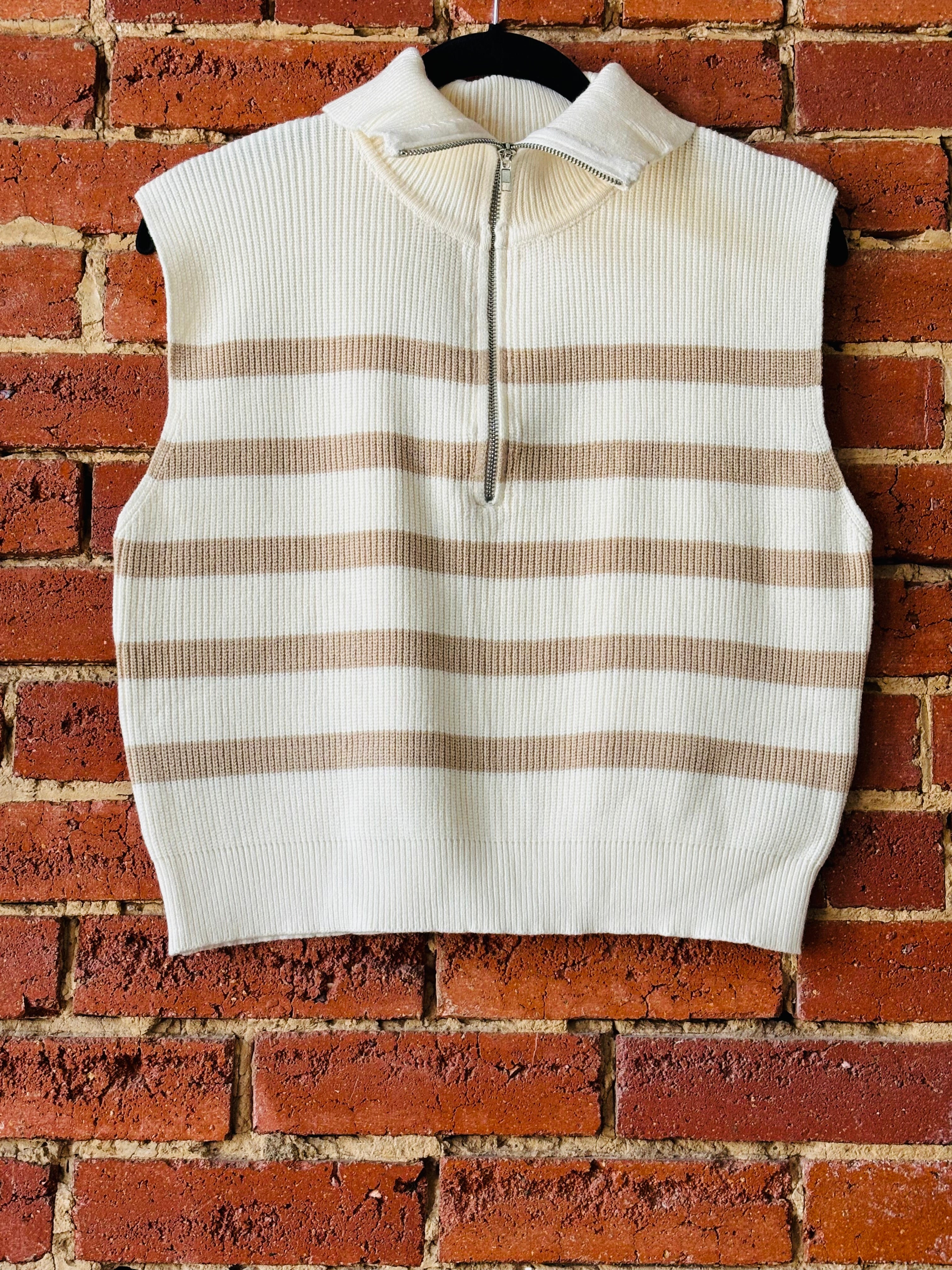 Cream/taupe knit sweater