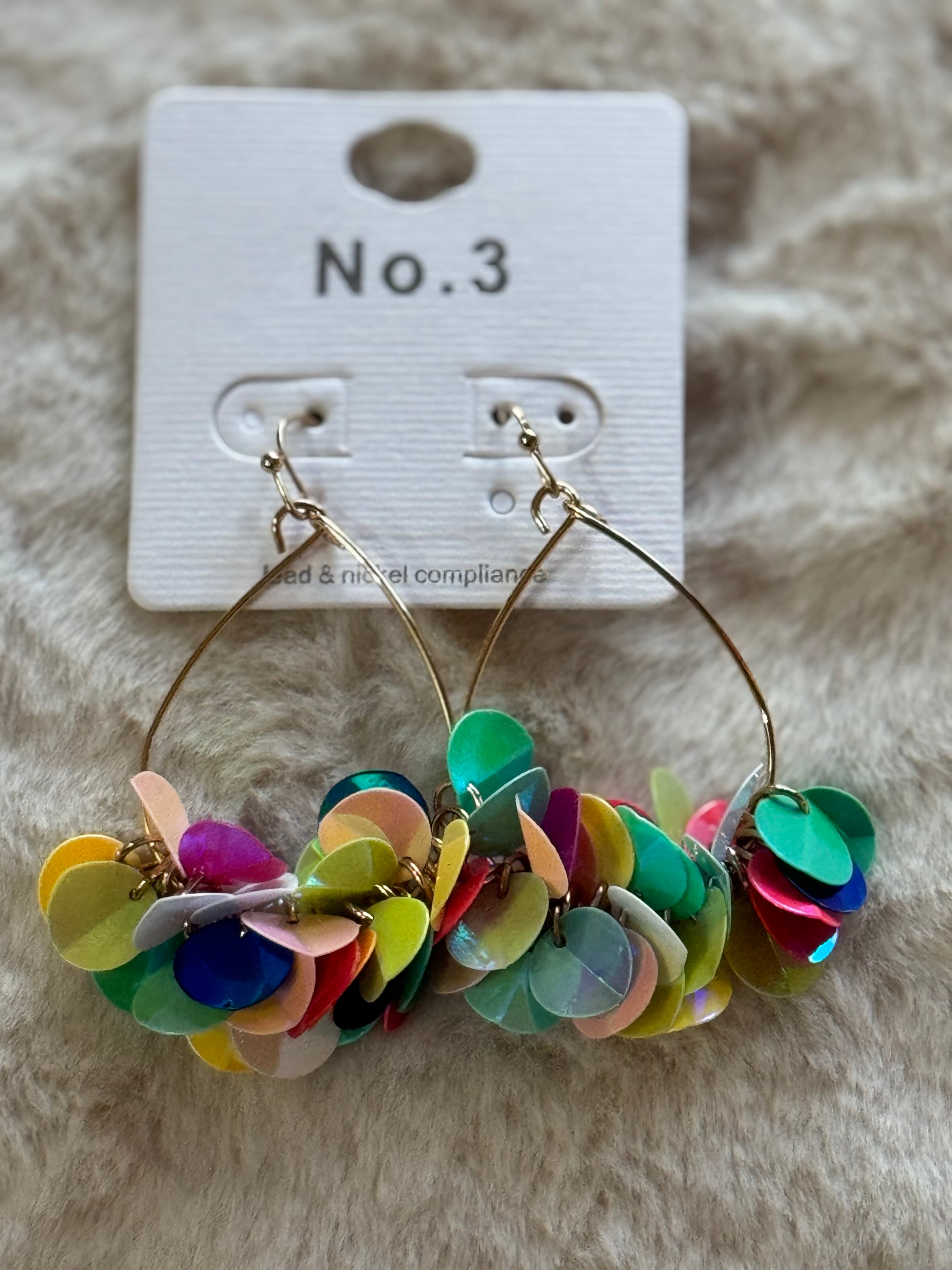 Gold Confetti Hoop Earring