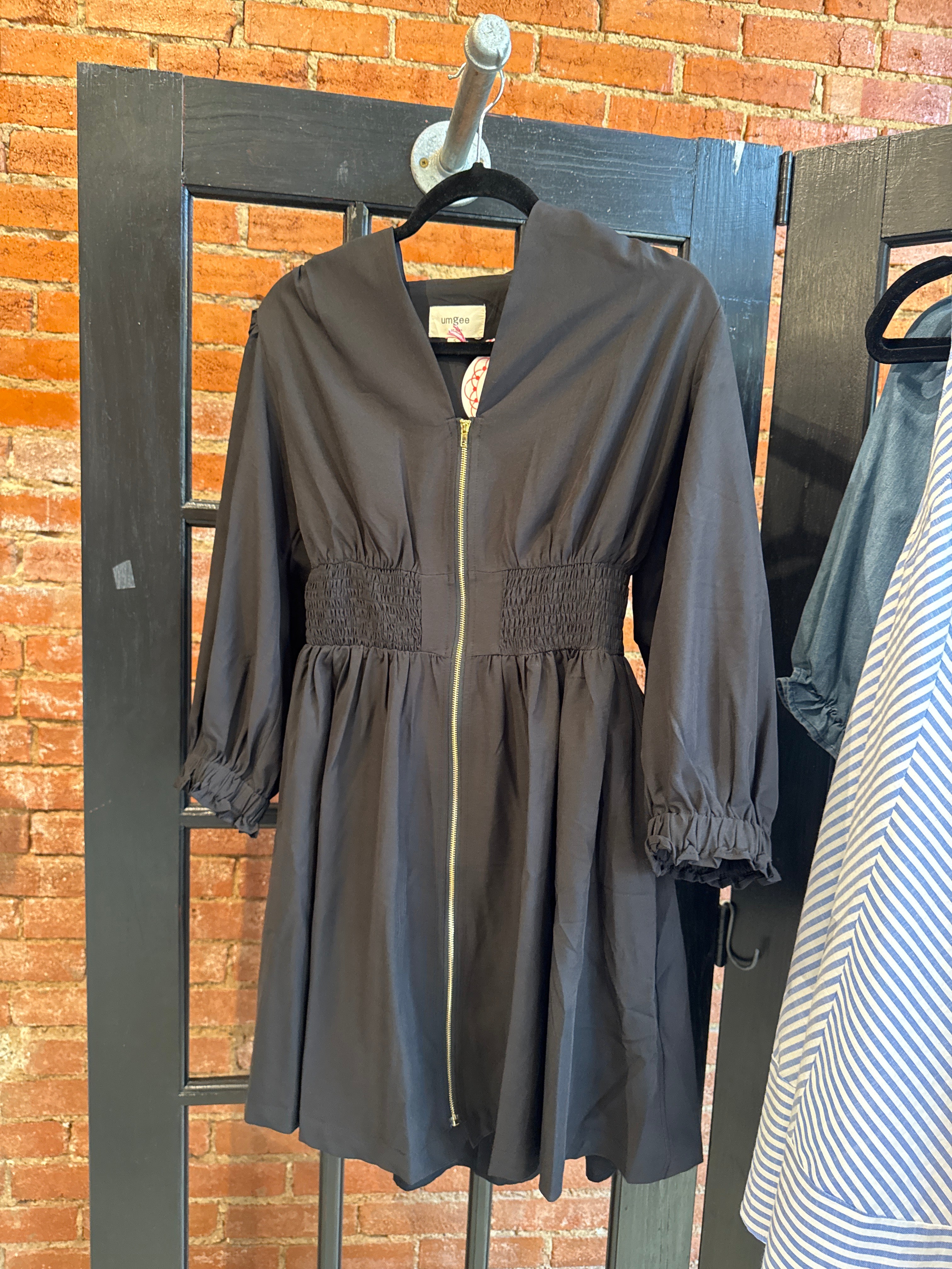 Umgee Black Zipper Dress