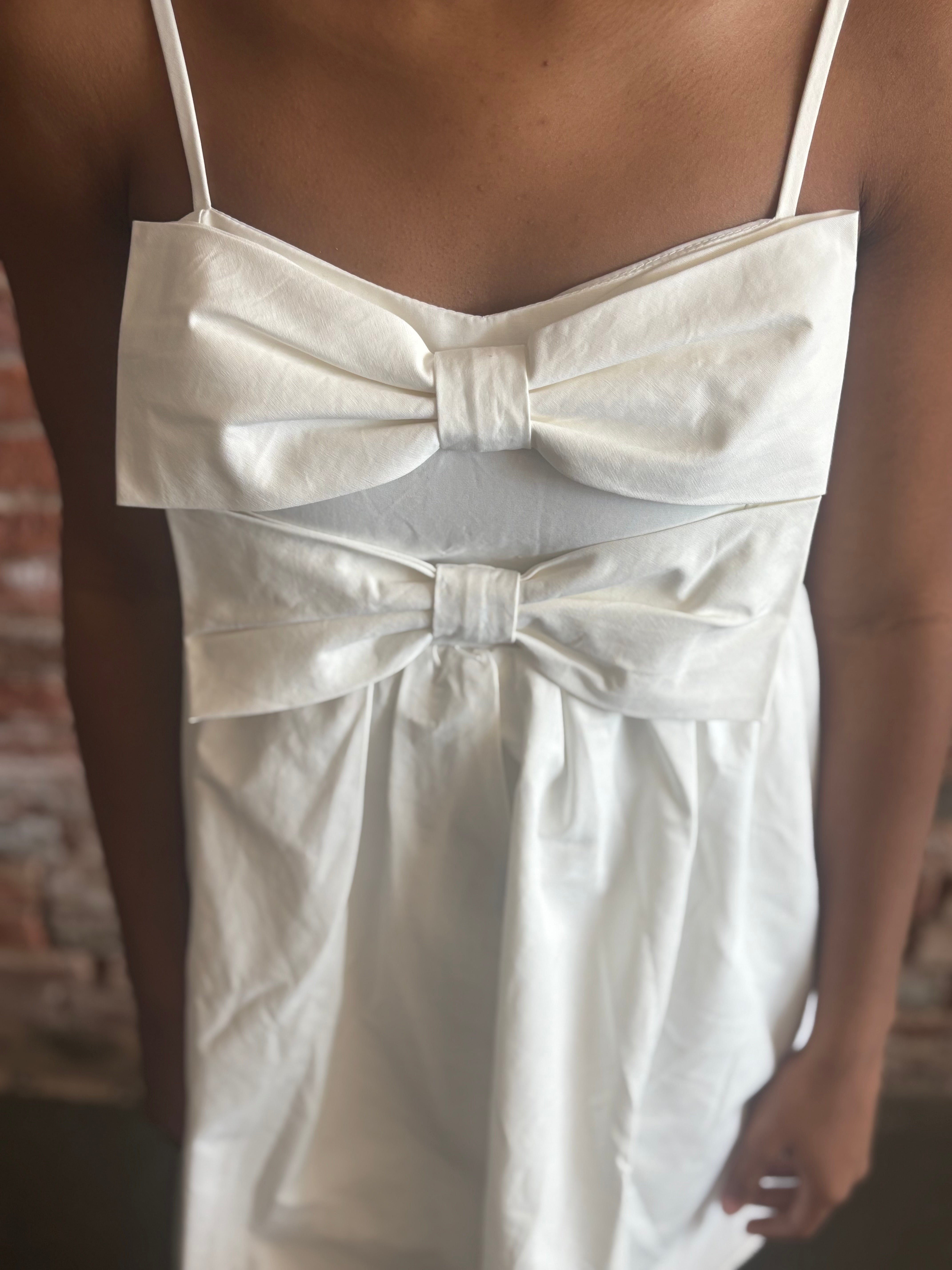 Off White Bow Dress