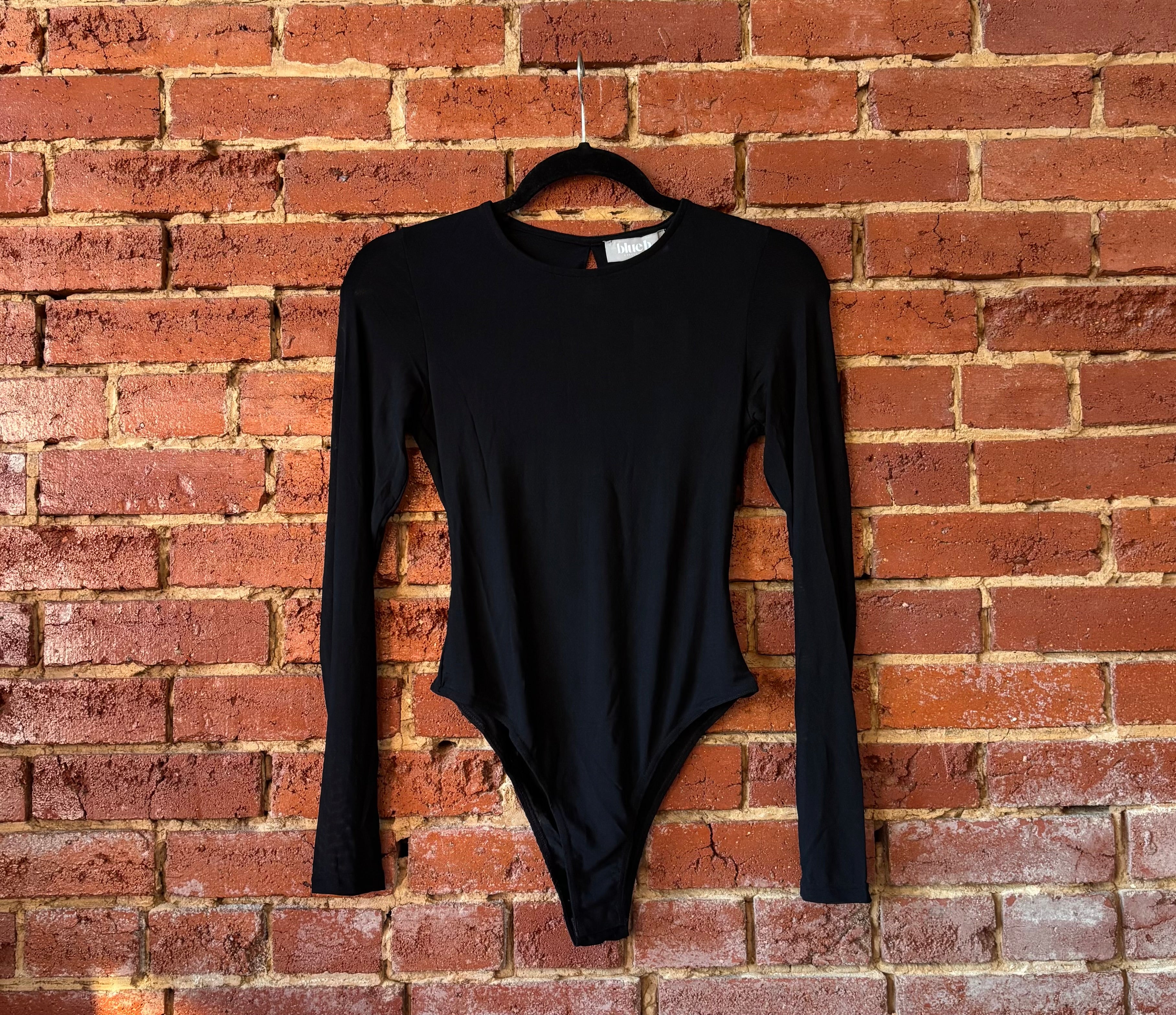 Double Mesh Long Sleeve Fitted Bodysuit