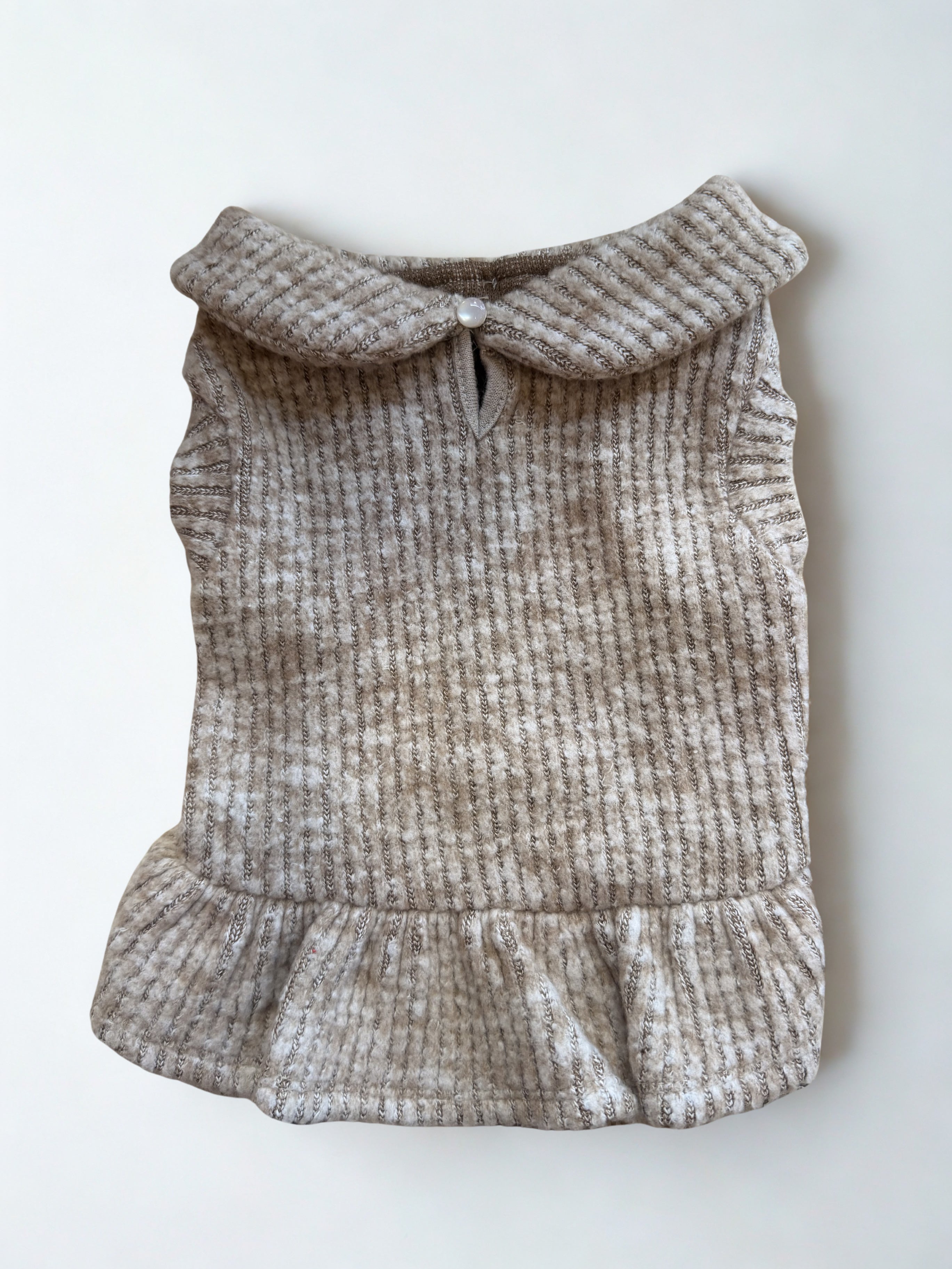 THML Ribbed Taupe Dog Sweater Dress