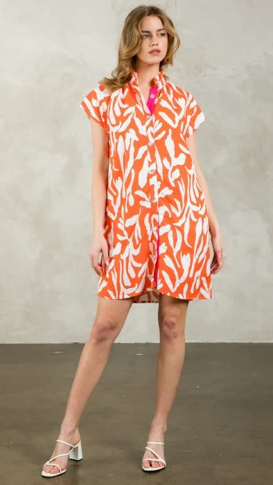 THML Short Sleeve Button Up Dress