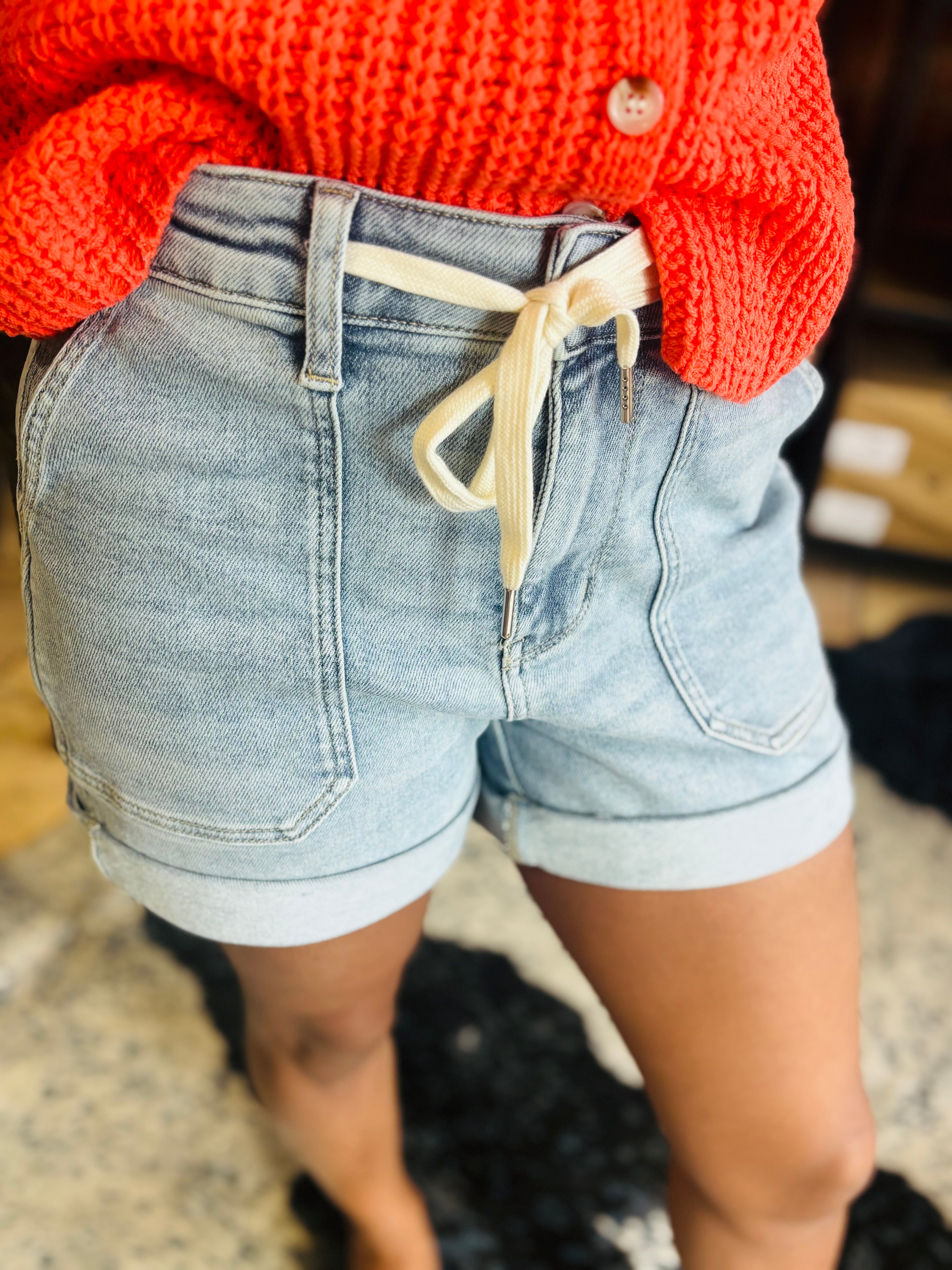 Judy Blue HW Cuff Jogger Shorts
