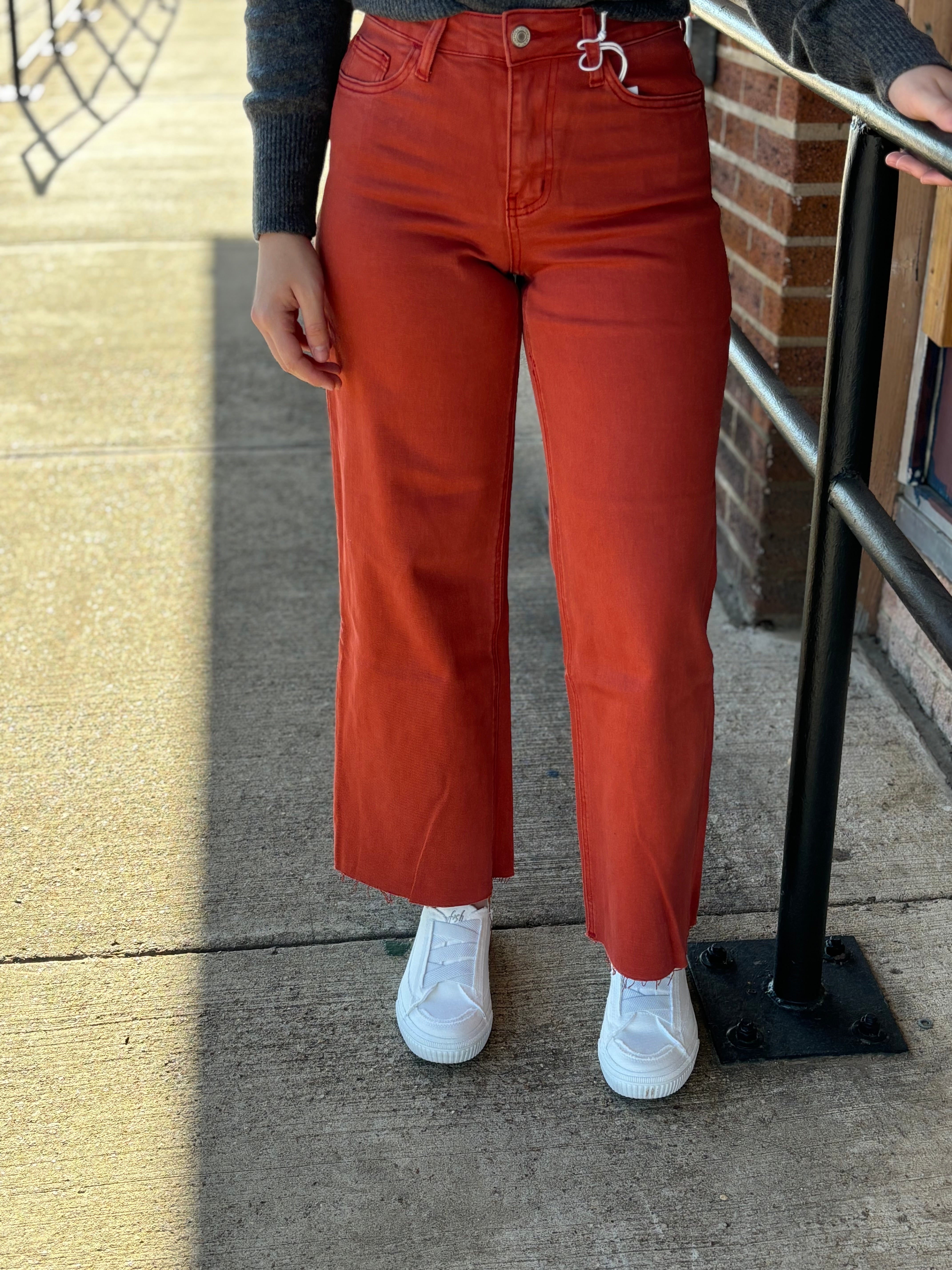 Pumpkin Spiced Wide Cropped Vervet Jean