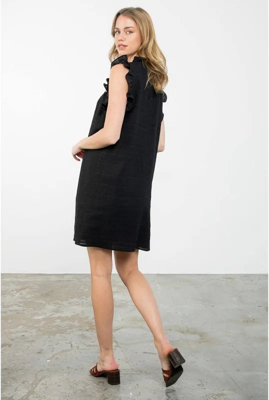 THML Embroidered Detail Textured Dress