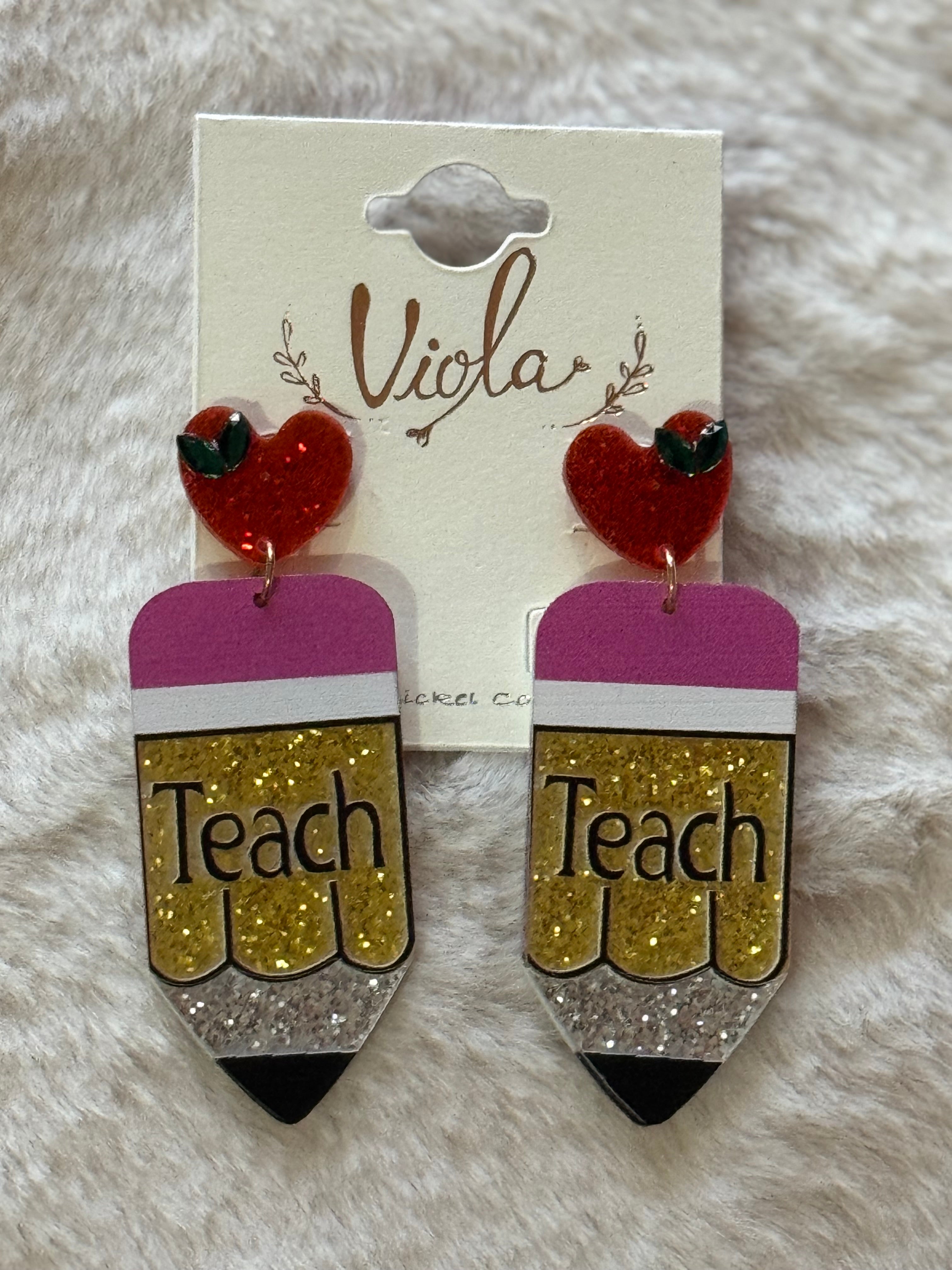 Glitter Pencil Earring