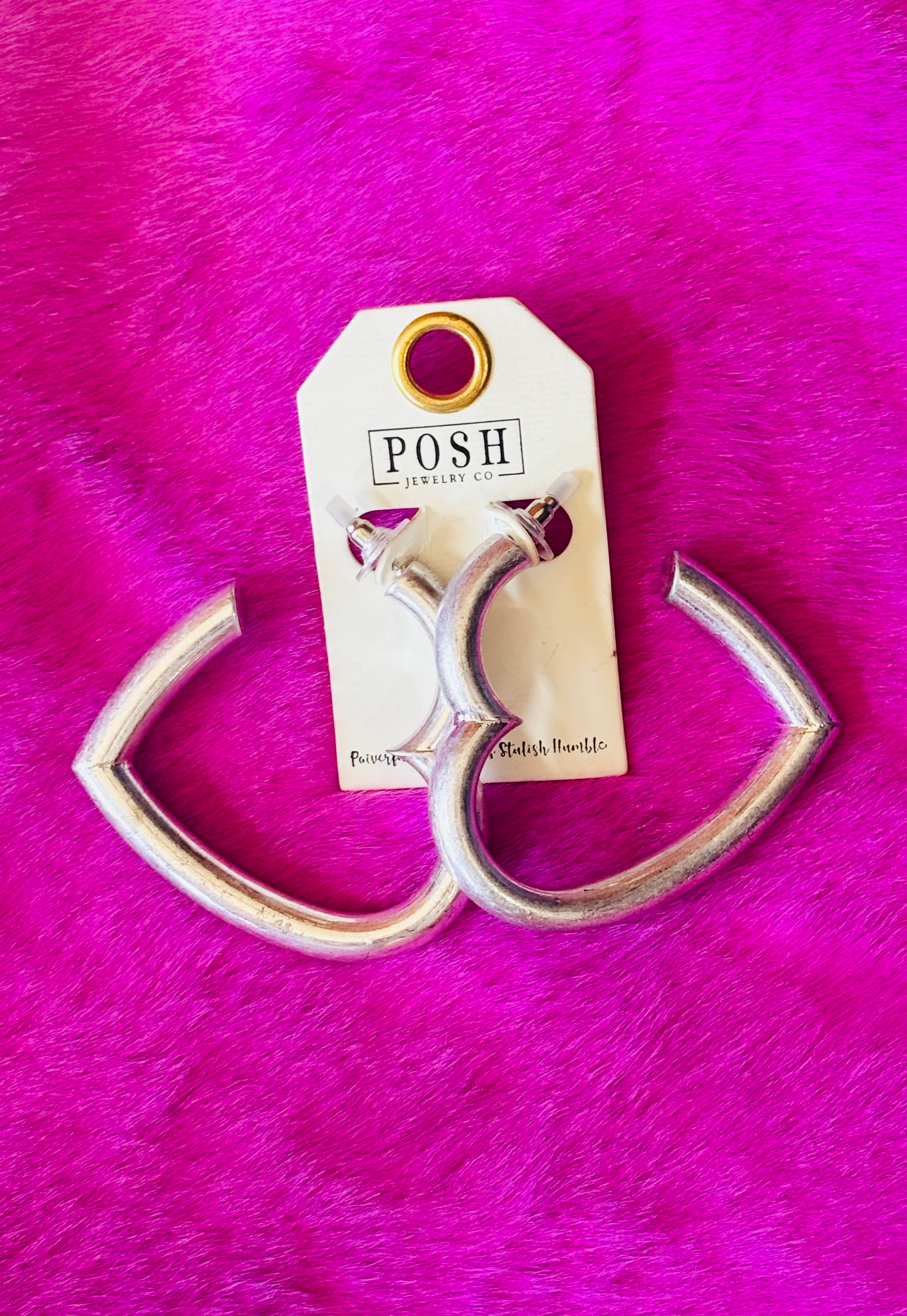 Posh Heart silver Earring