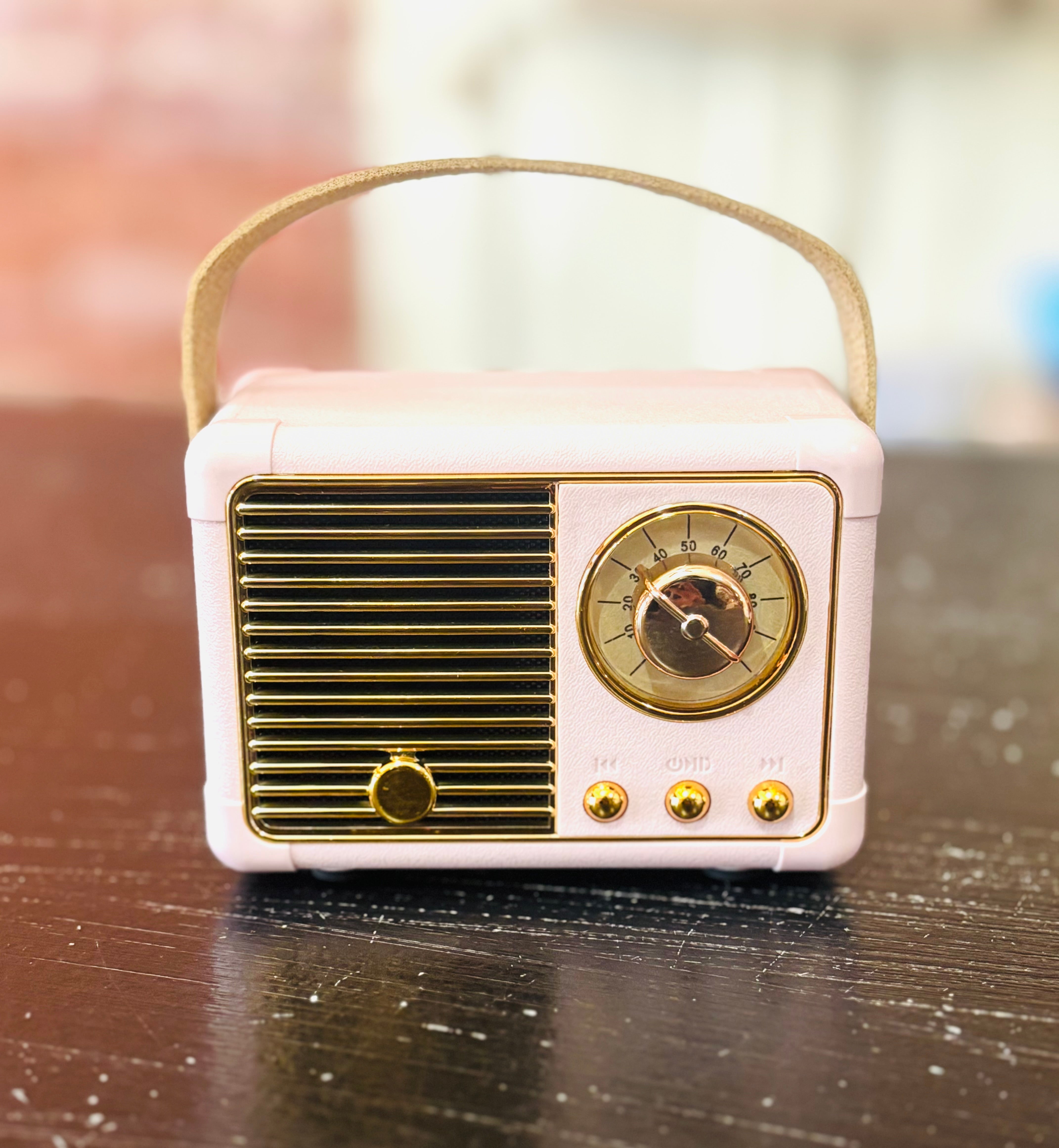 Pink Retro Mini Bluetooth Speaker