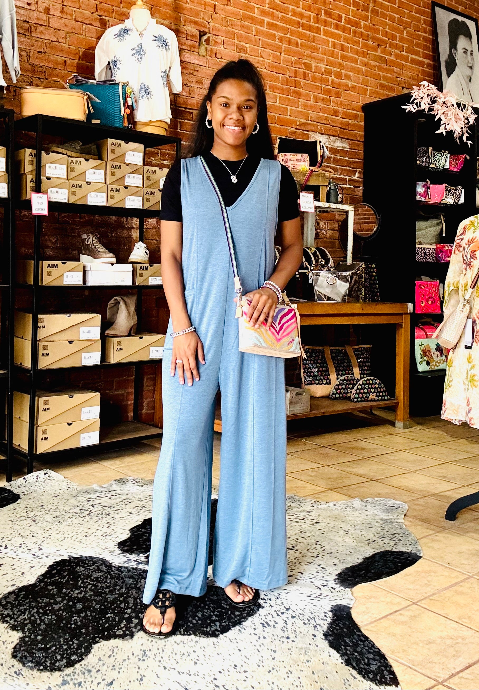French Terry Deep V-Neck Jumpsuit