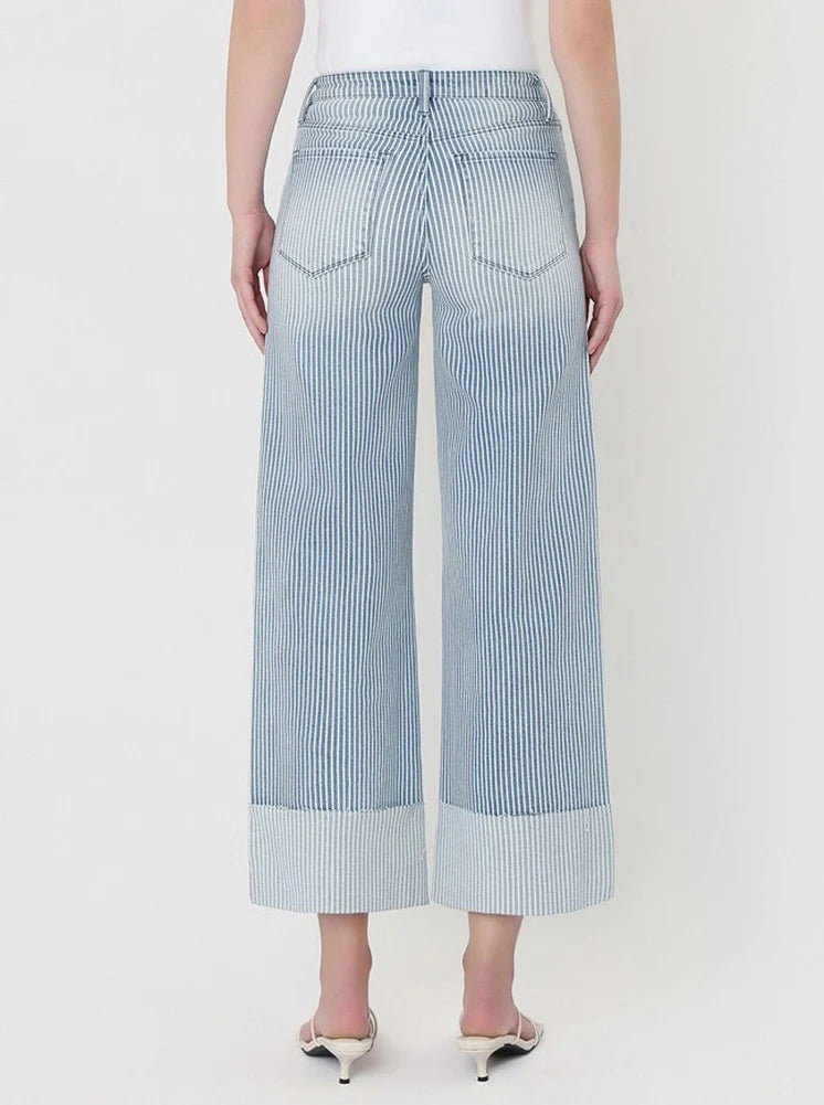 High Rise Cuffed Wide Jeans by Vervet