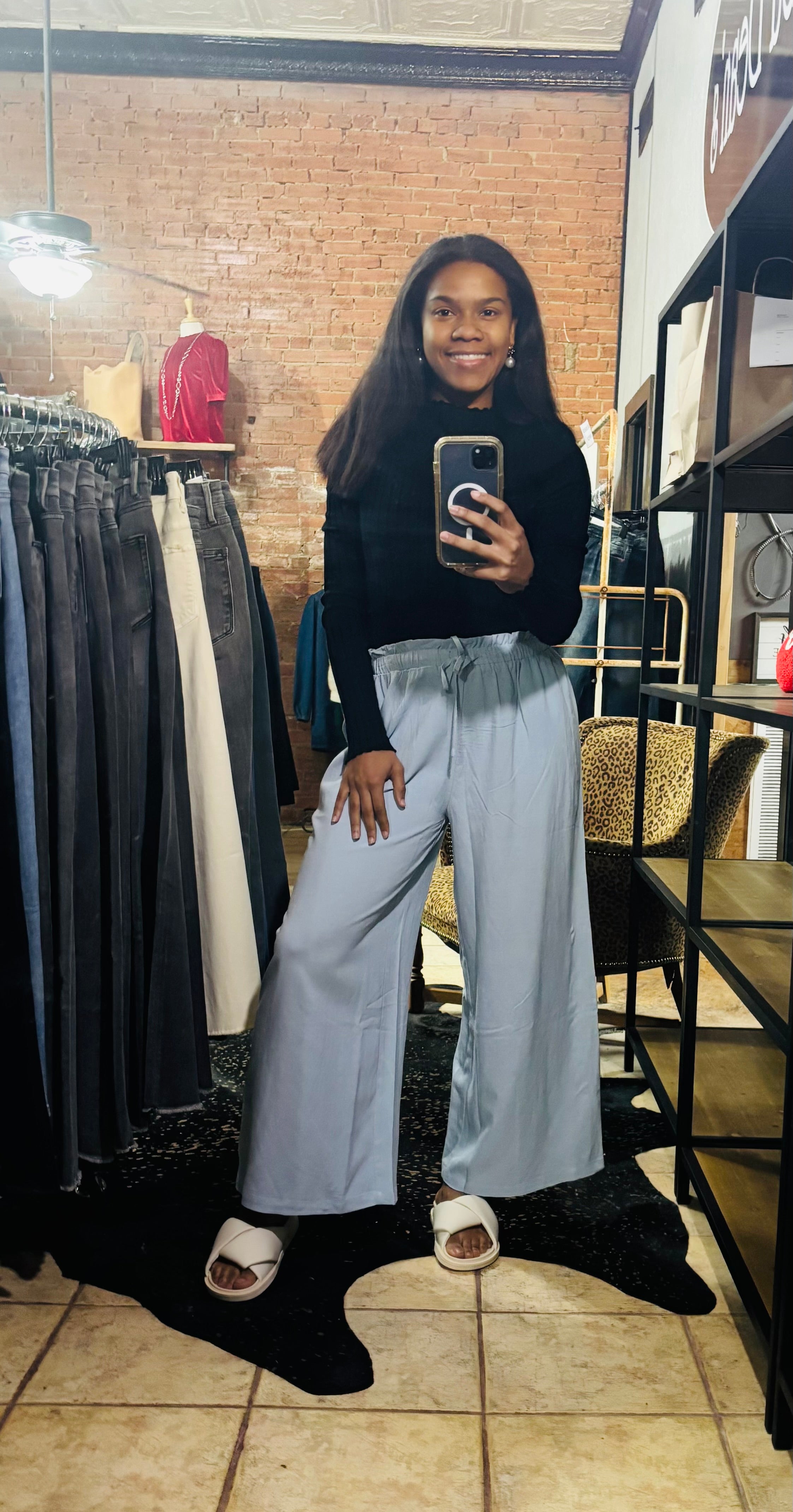 Wide Leg Linen Pants With Drawstring