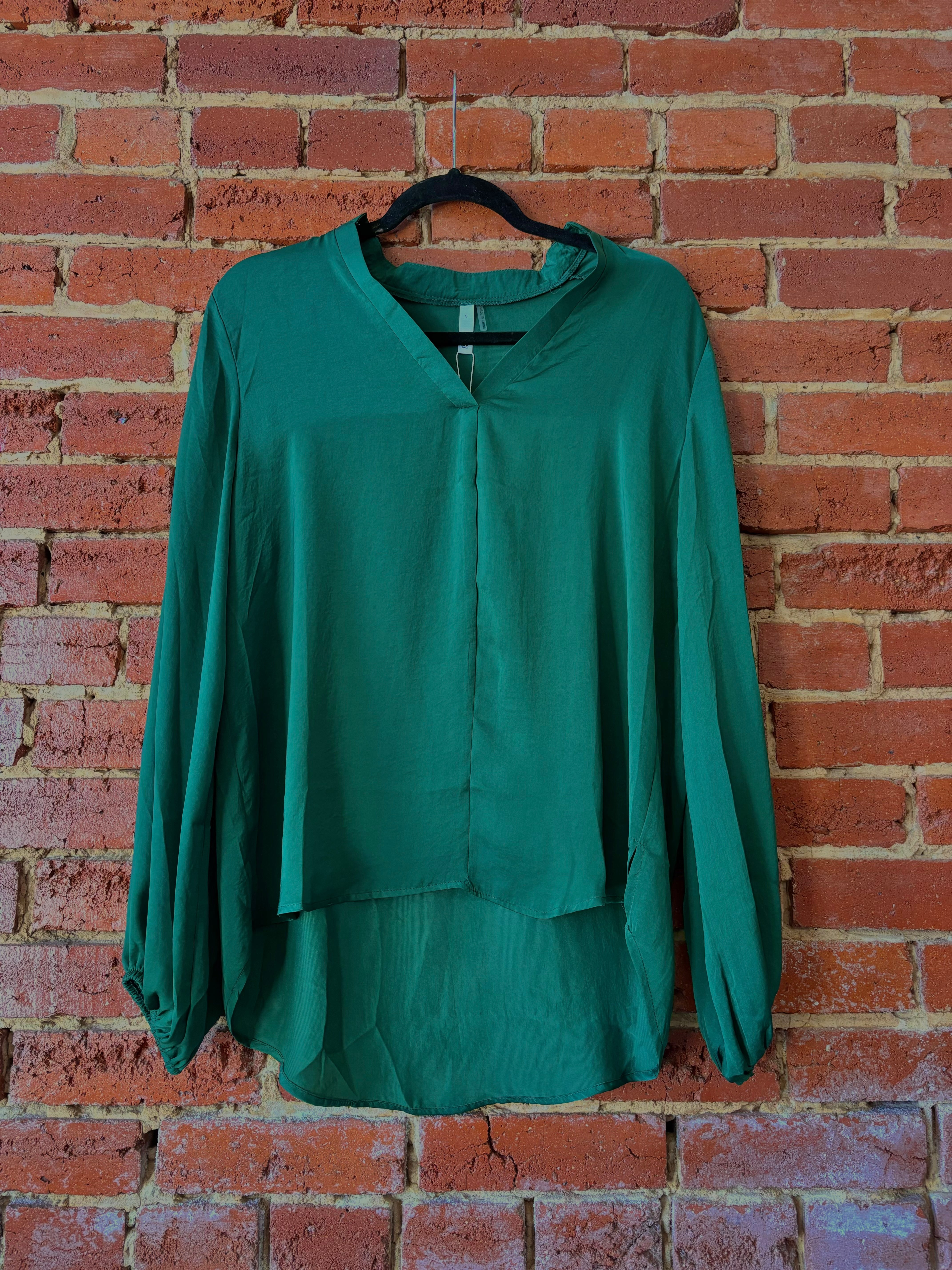 Green glam top