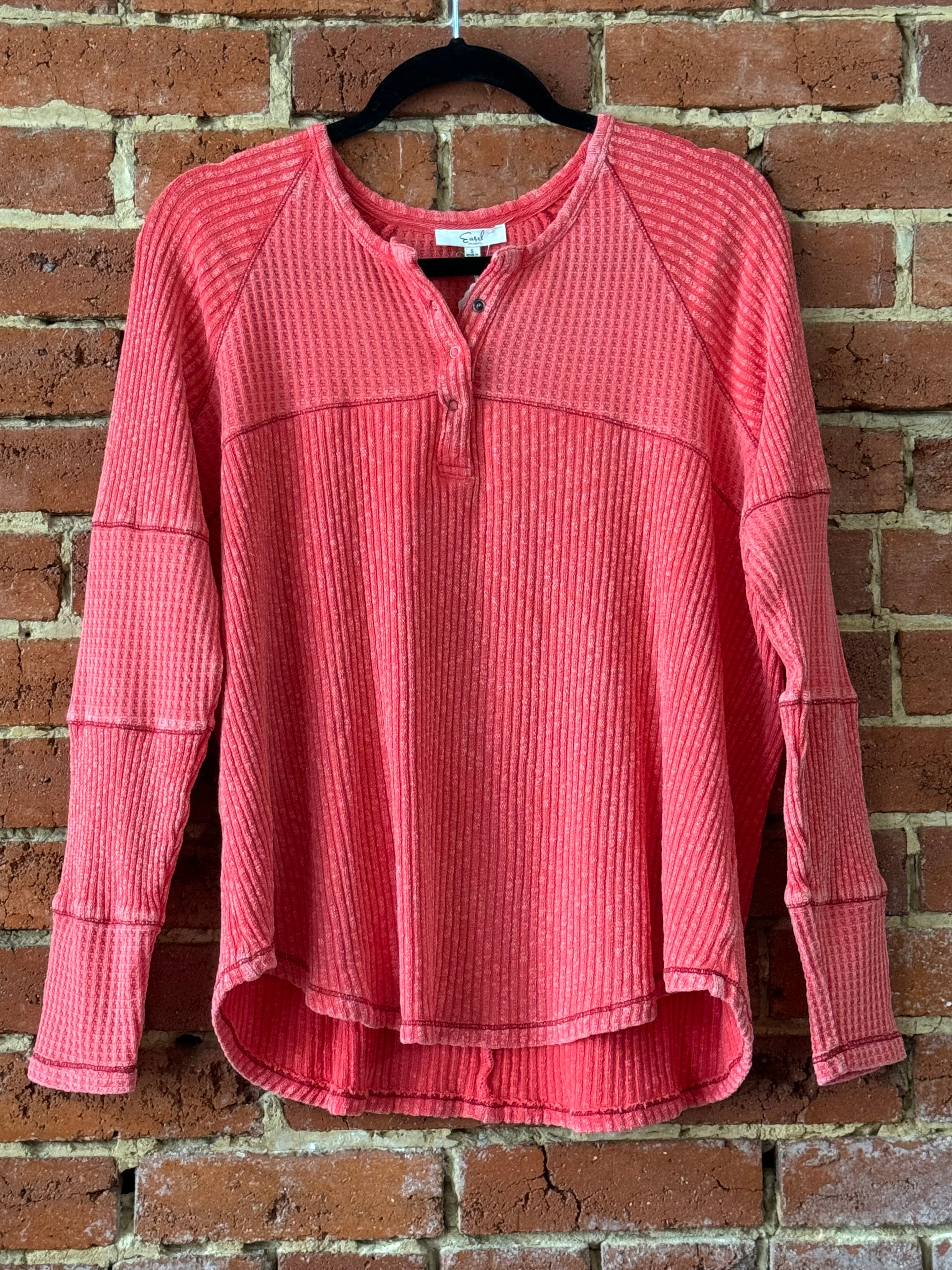 Boho Red longsleeve sweater top