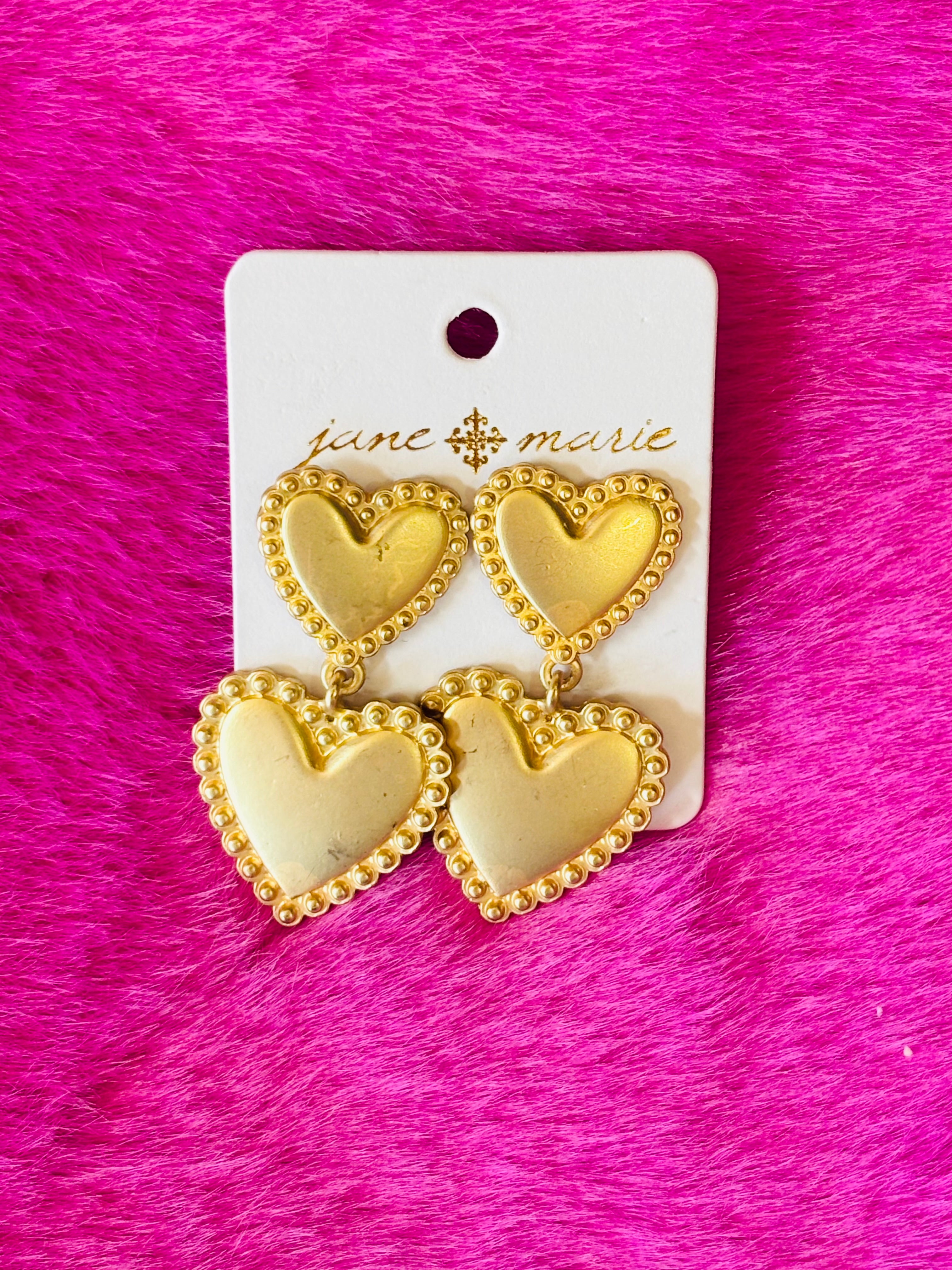 All Gold Heart Earring