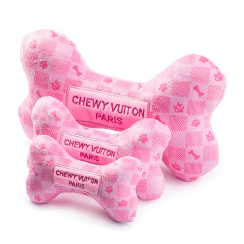 Pink Checkered Chewy Vuiton Large Bone