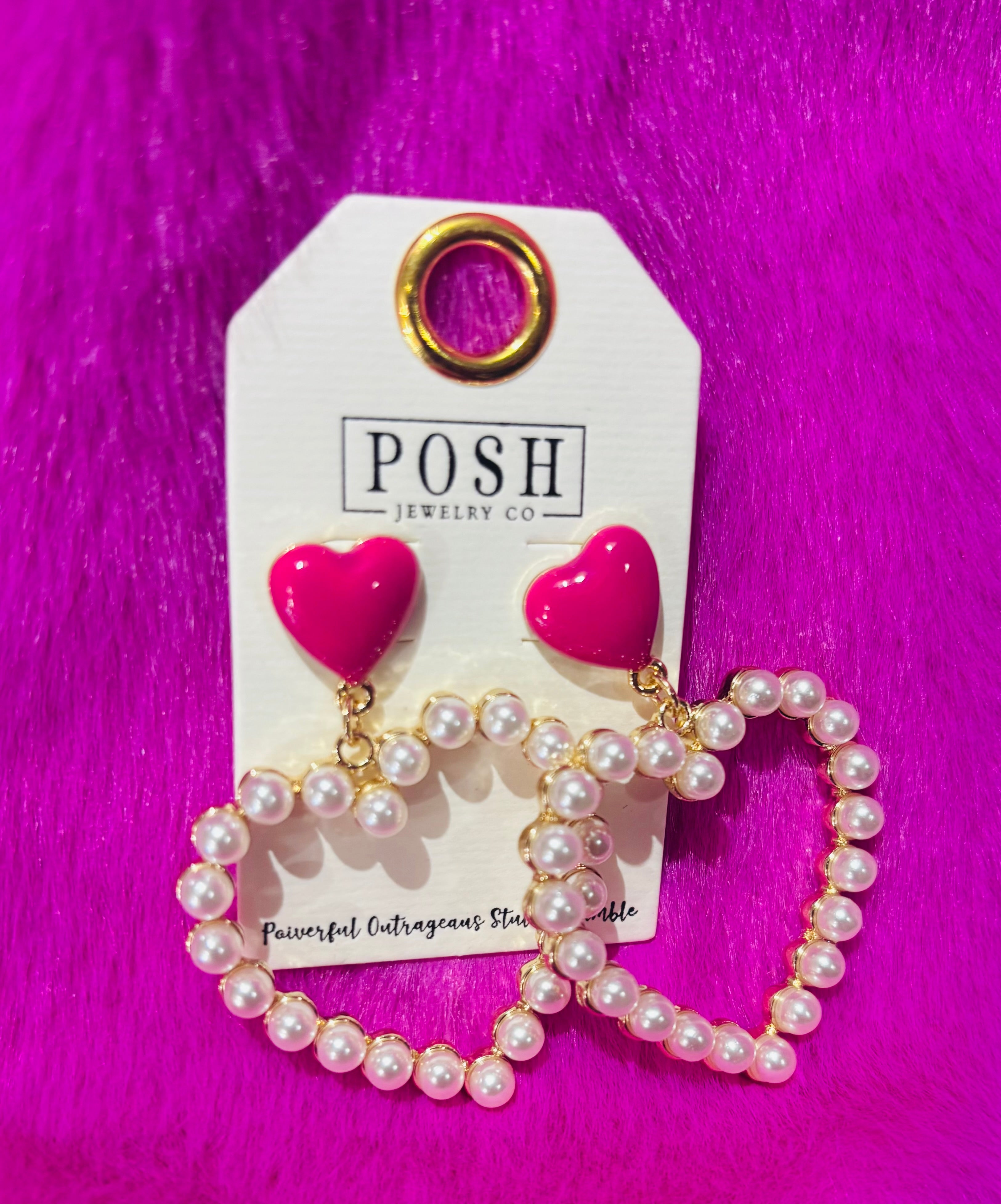 Gold/Pearl Love Earring