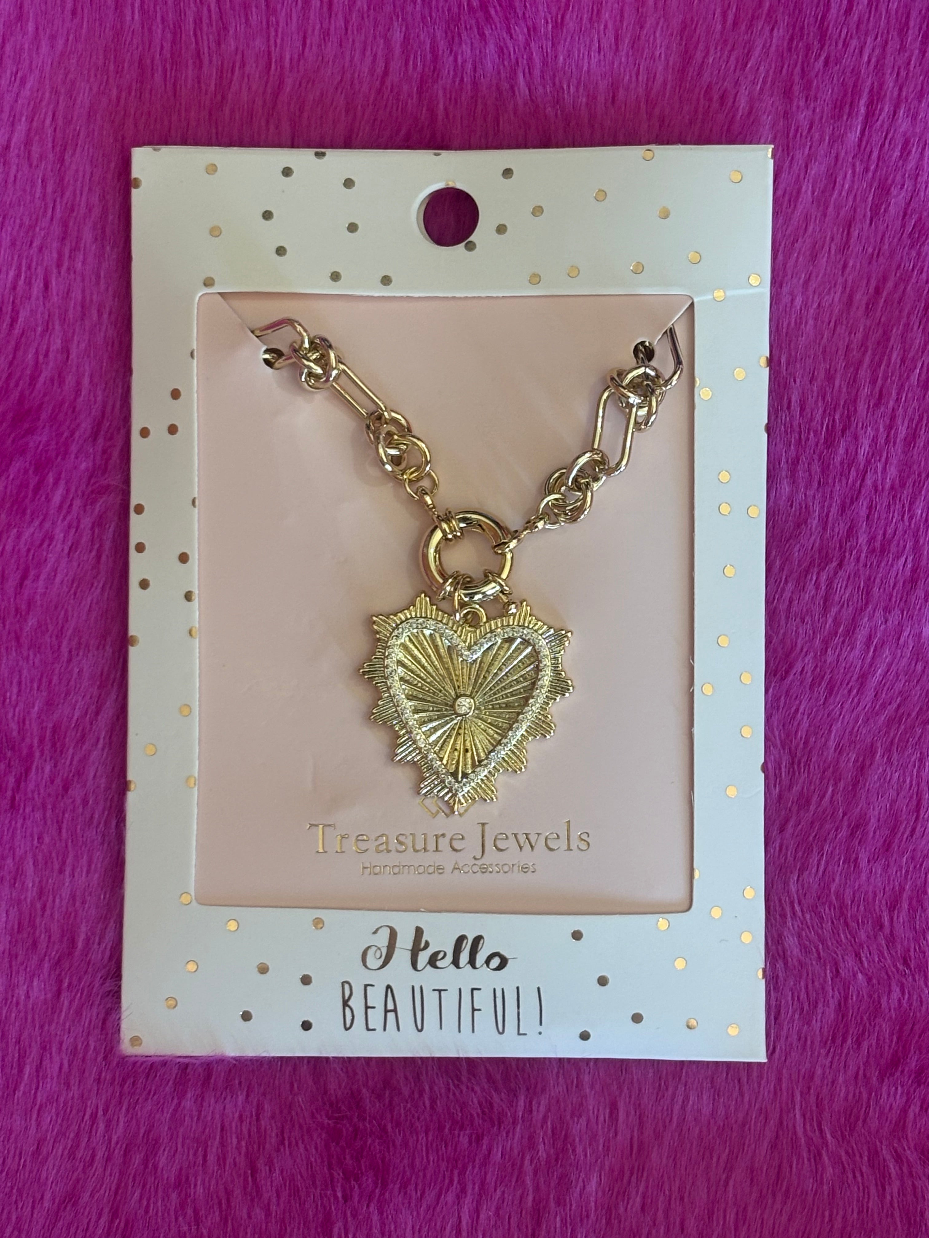 Treasure Jewels Spike Heart Necklace