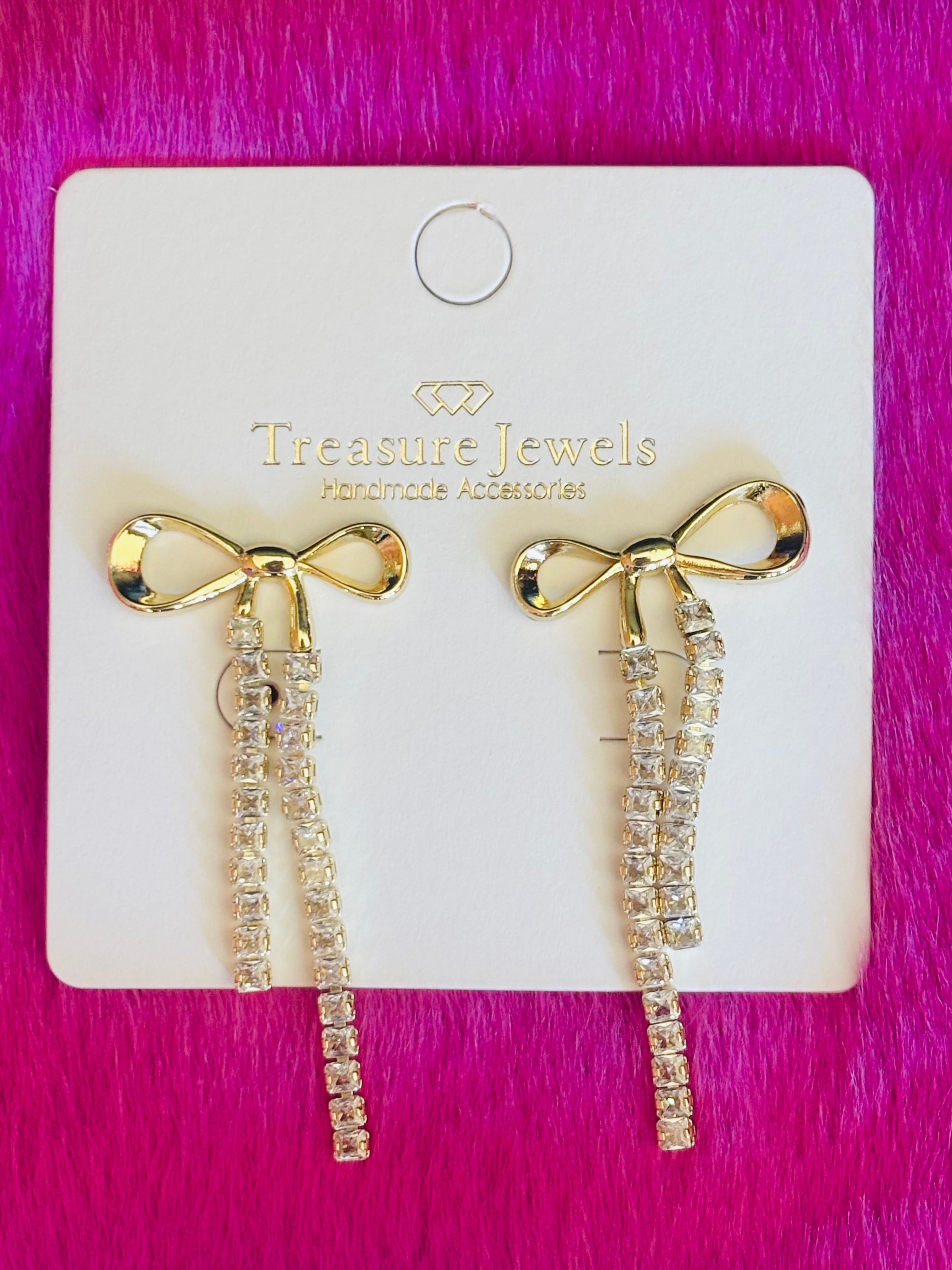 Treasure Jewels Elegance Bow Gold Earring