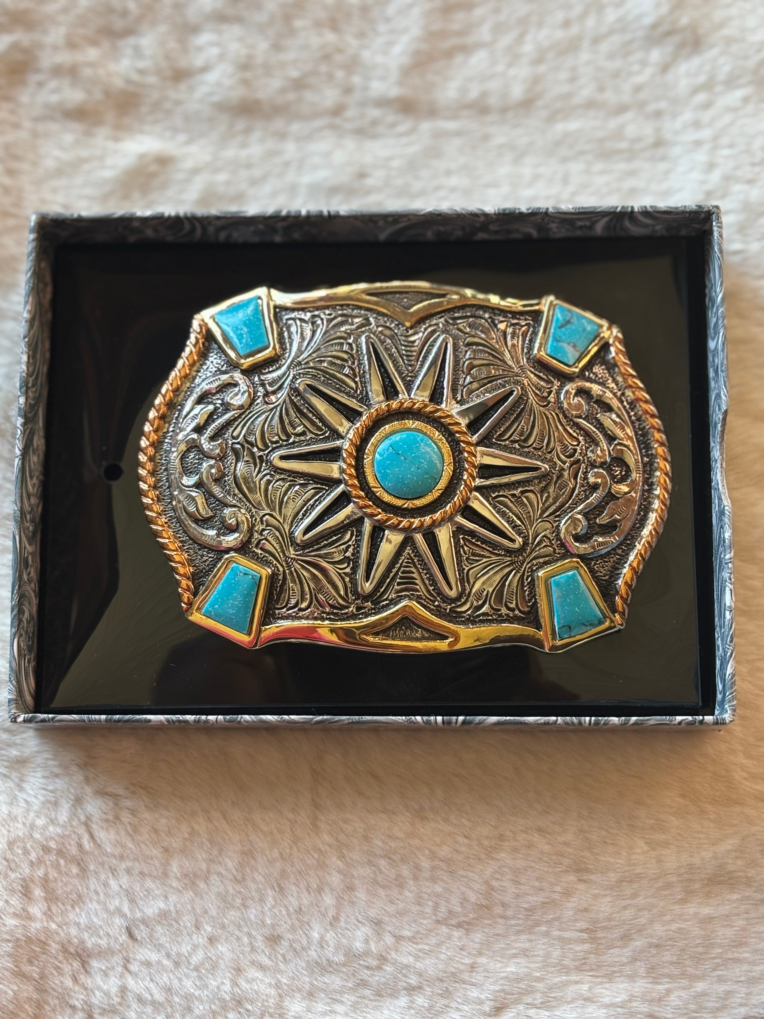 Crumrine Cowboy Rowel Western Silver Belt Buckle