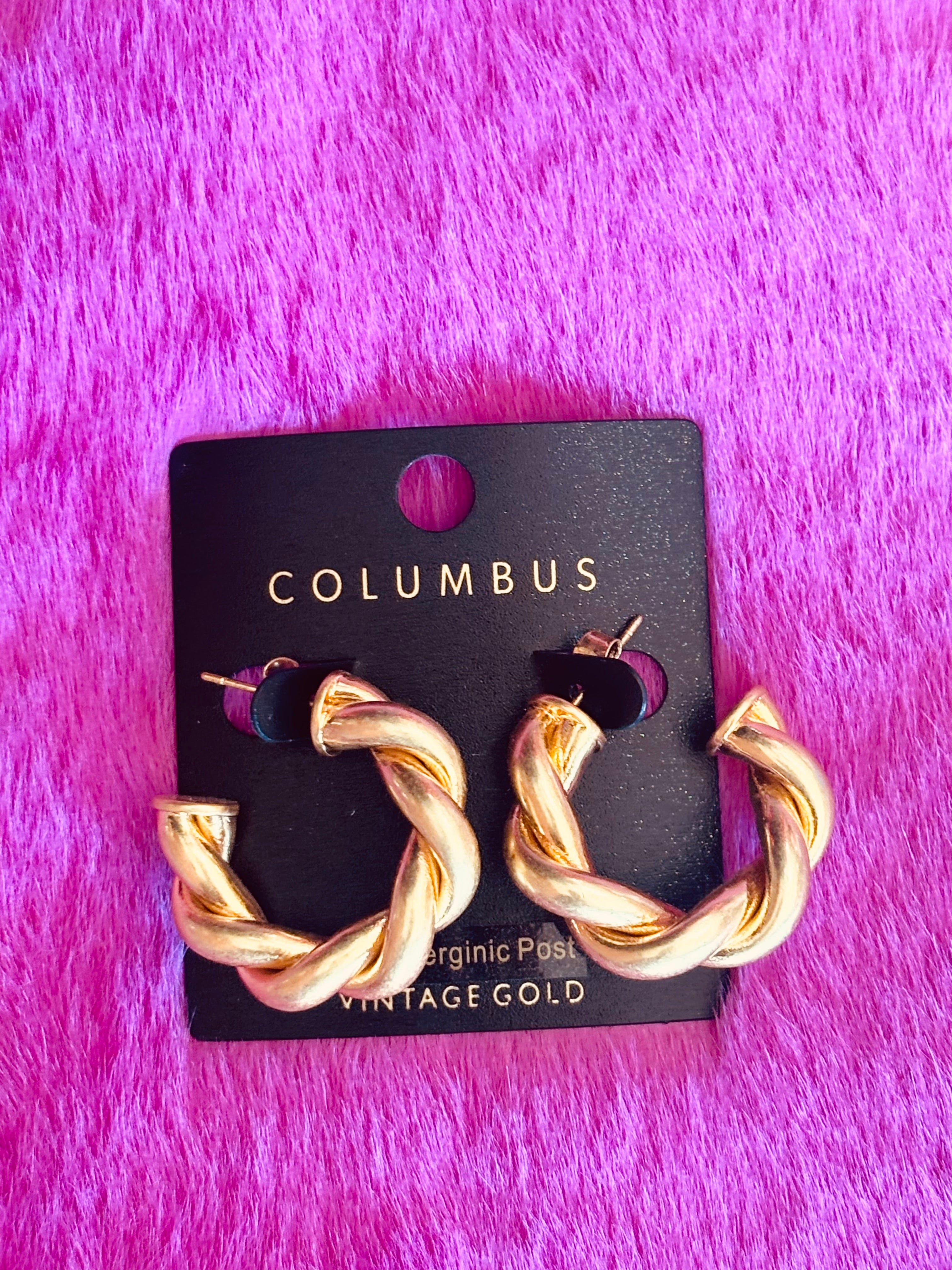 Gold Rope Hoops